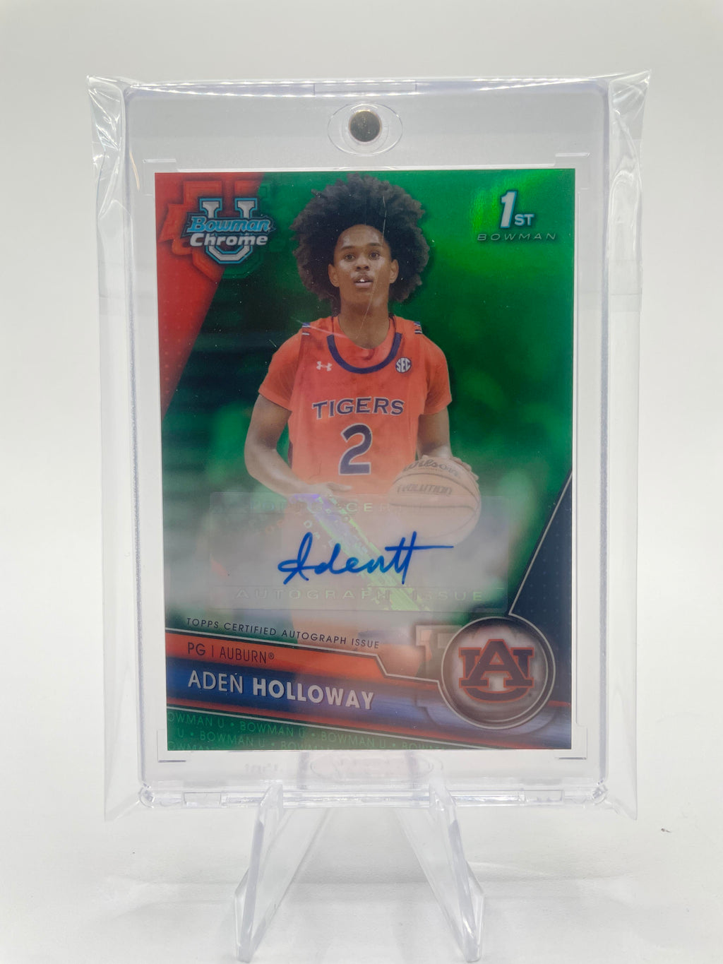 2023-24 Bowman University Chrome Aden Holloway Green Refractor Auto /99