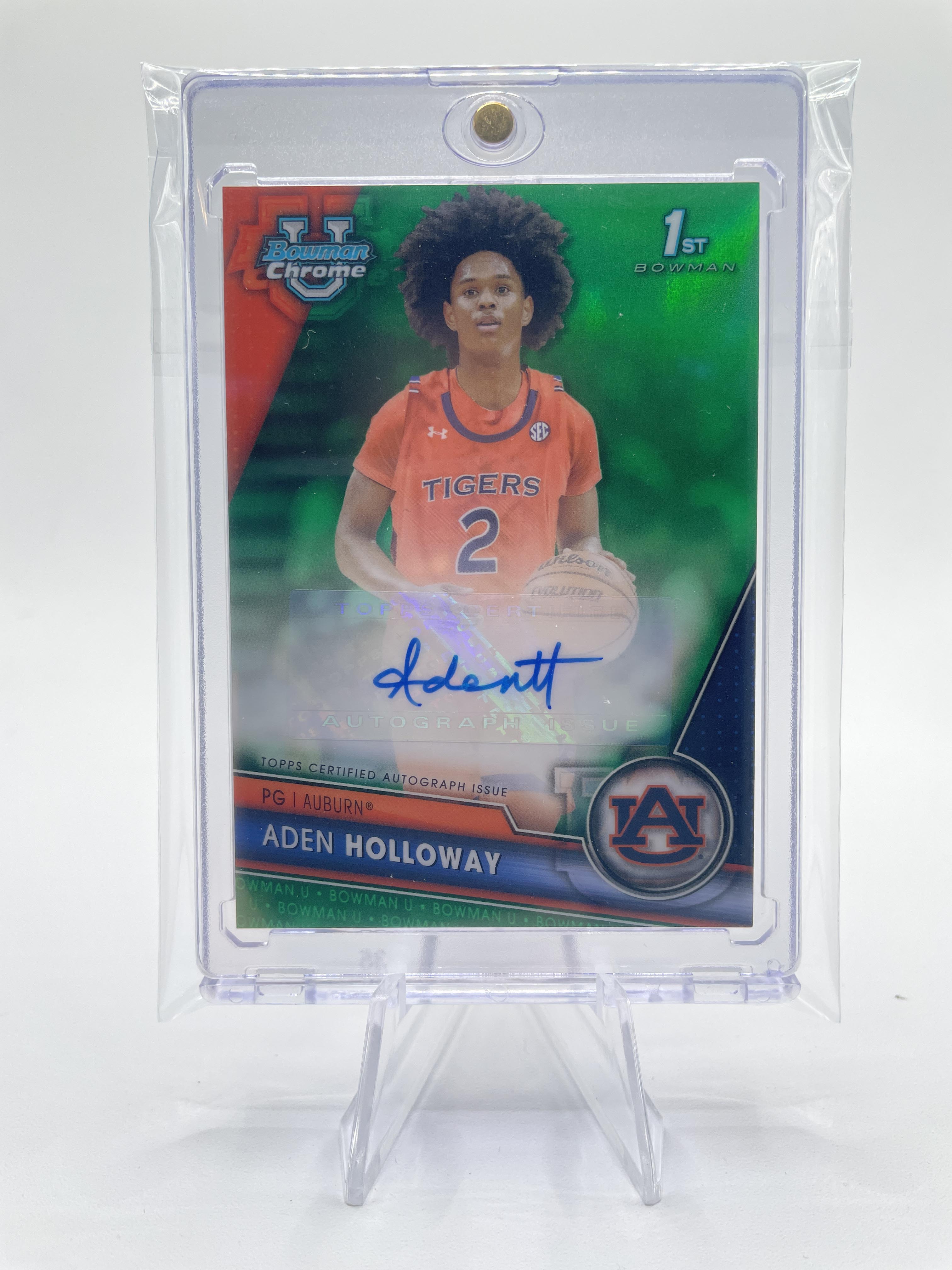 2023-24 Bowman University Chrome Aden Holloway Green Refractor Auto /99