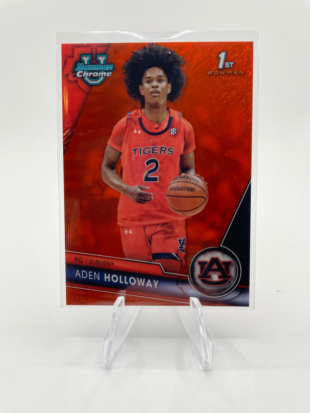 2023-24 Bowman University Chrome Aden Holloway Orange Refractor /25