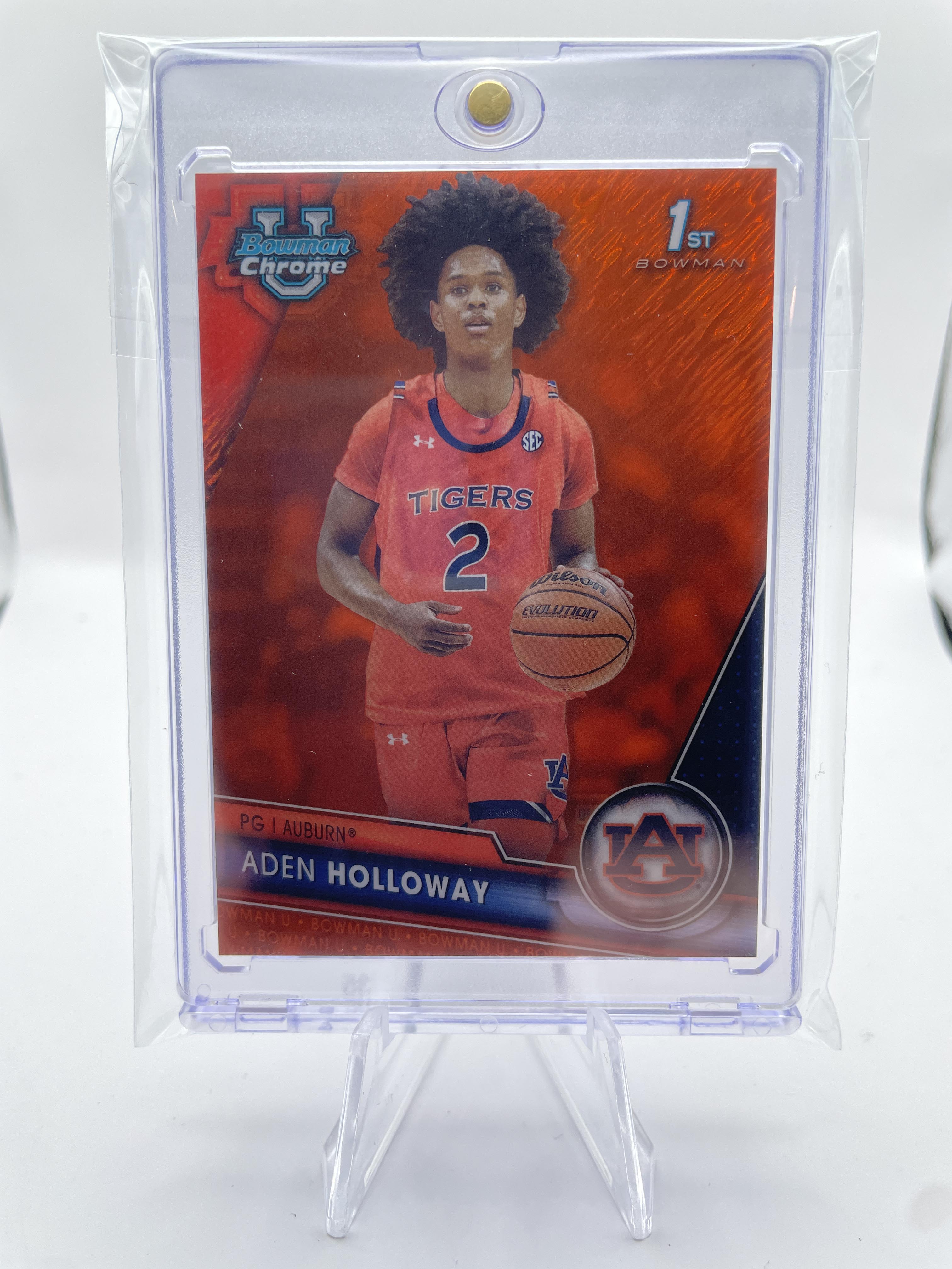 2023-24 Bowman University Chrome Aden Holloway Orange Refractor /25