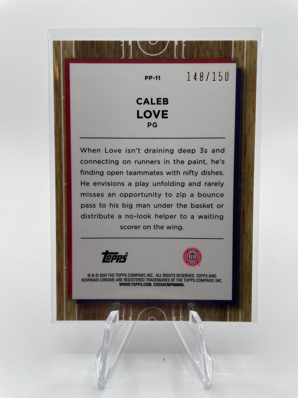 2023-24 Bowman University Chrome Caleb Love Prodigal Playmakers Refractor /150