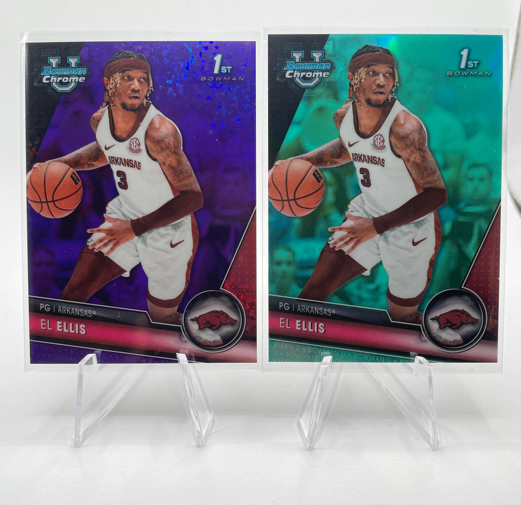 2023-24 Bowman University Chrome El Ellis Aqua /199 + Purple /299 Rookie Set (7)