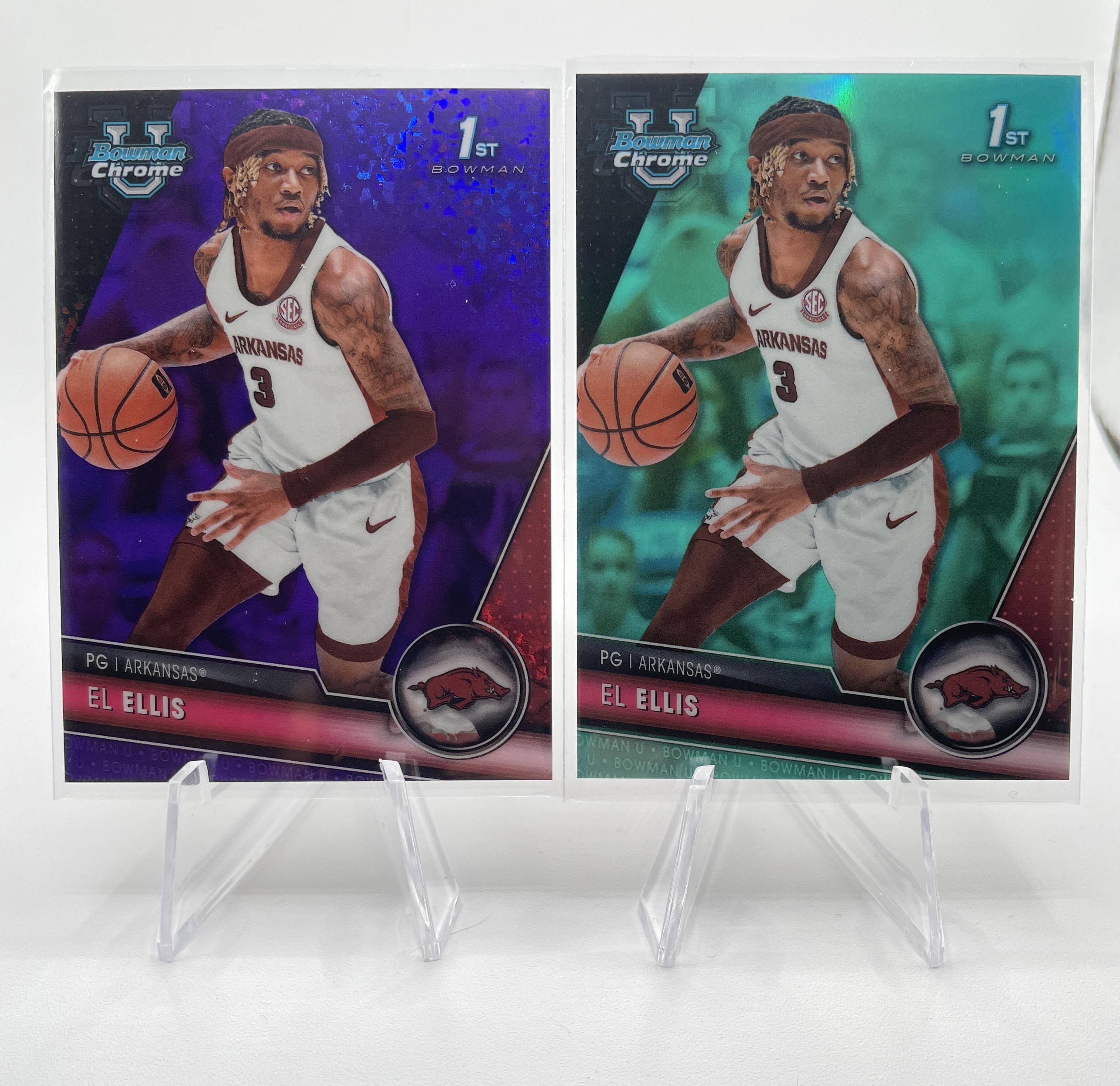 2023-24 Bowman University Chrome El Ellis Aqua /199 + Purple /299 Rookie Set (7)