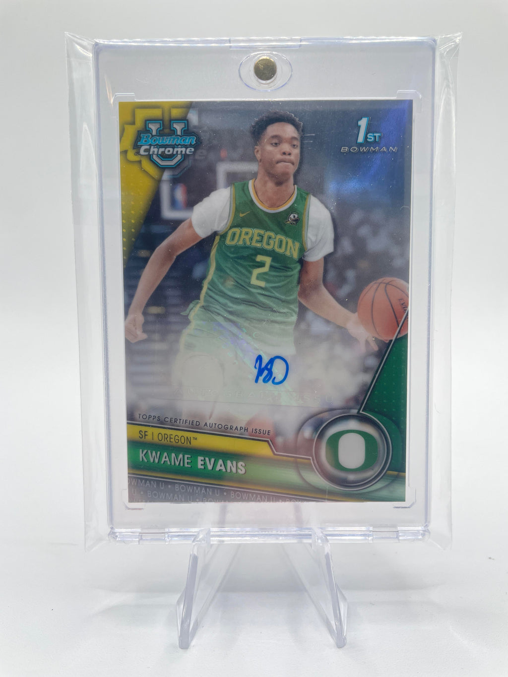 2023-24 Bowman University Chrome Kwame KJ Evans 1st Prospect Auto #BCPA-KE