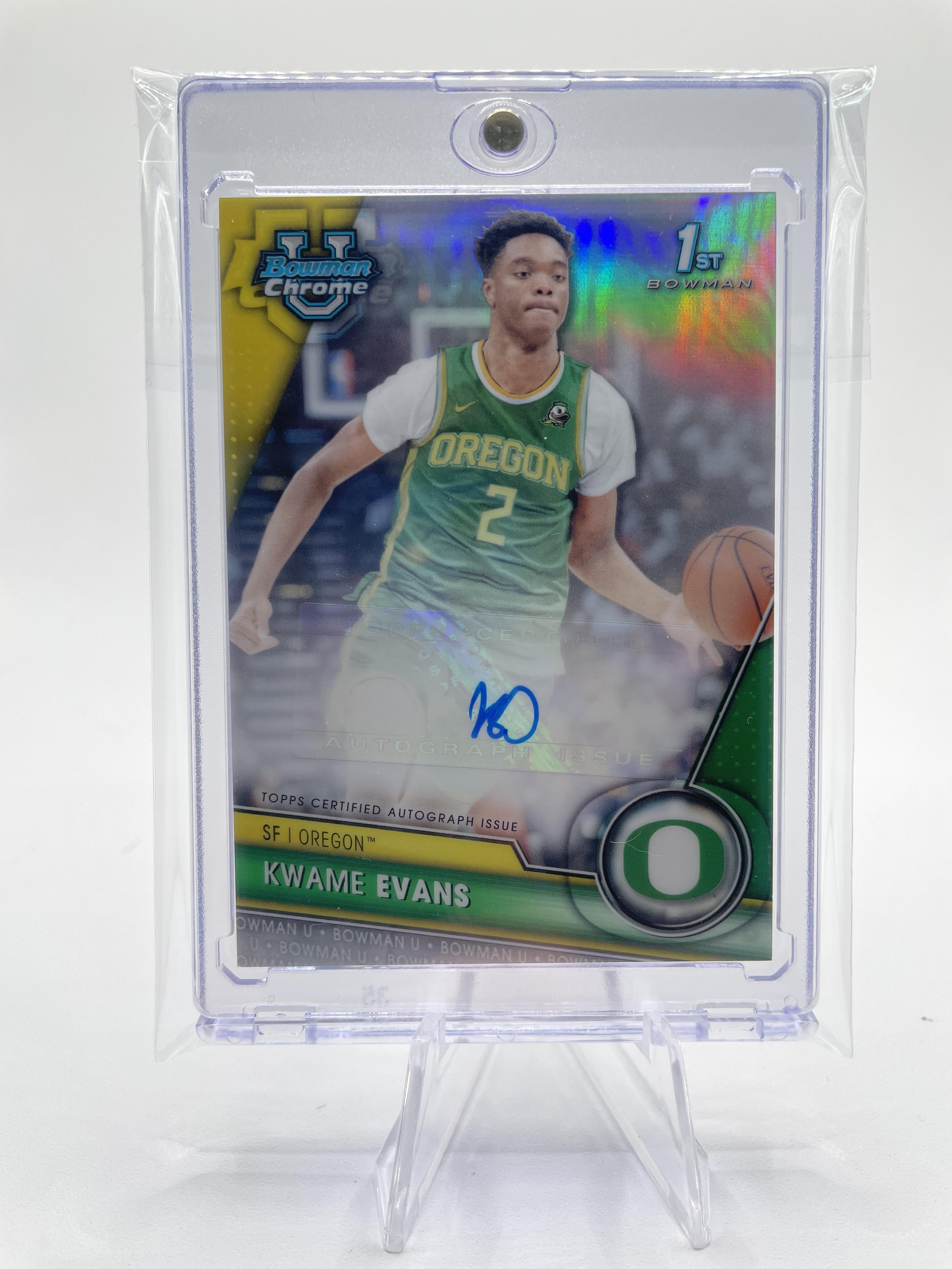 2023-24 Bowman University Chrome Kwame KJ Evans 1st Prospect Refractor Auto /250
