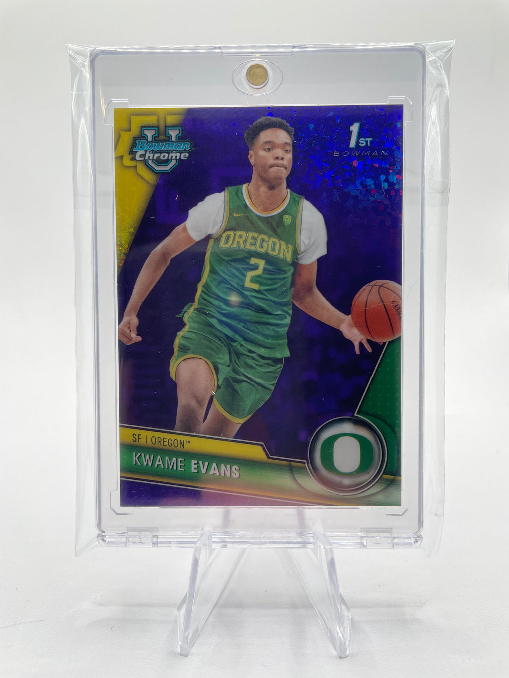 2023-24 Bowman University Chrome Kwame KJ Evans 1st Purple Refractor /399