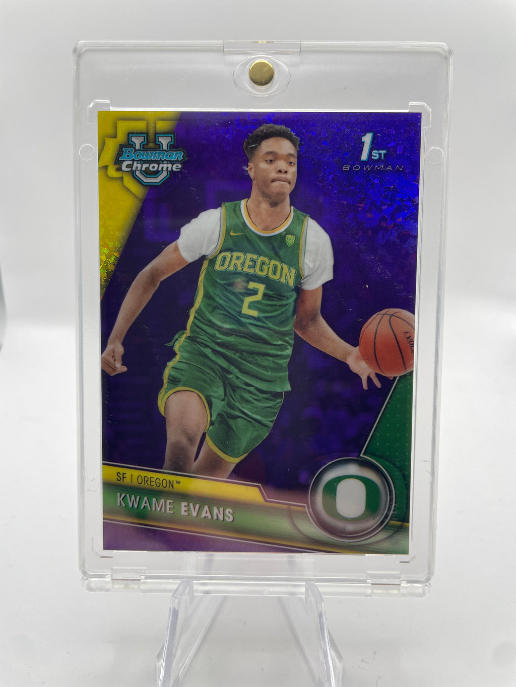 2023-24 Bowman University Chrome Kwame KJ Evans 1st Purple Refractor /399