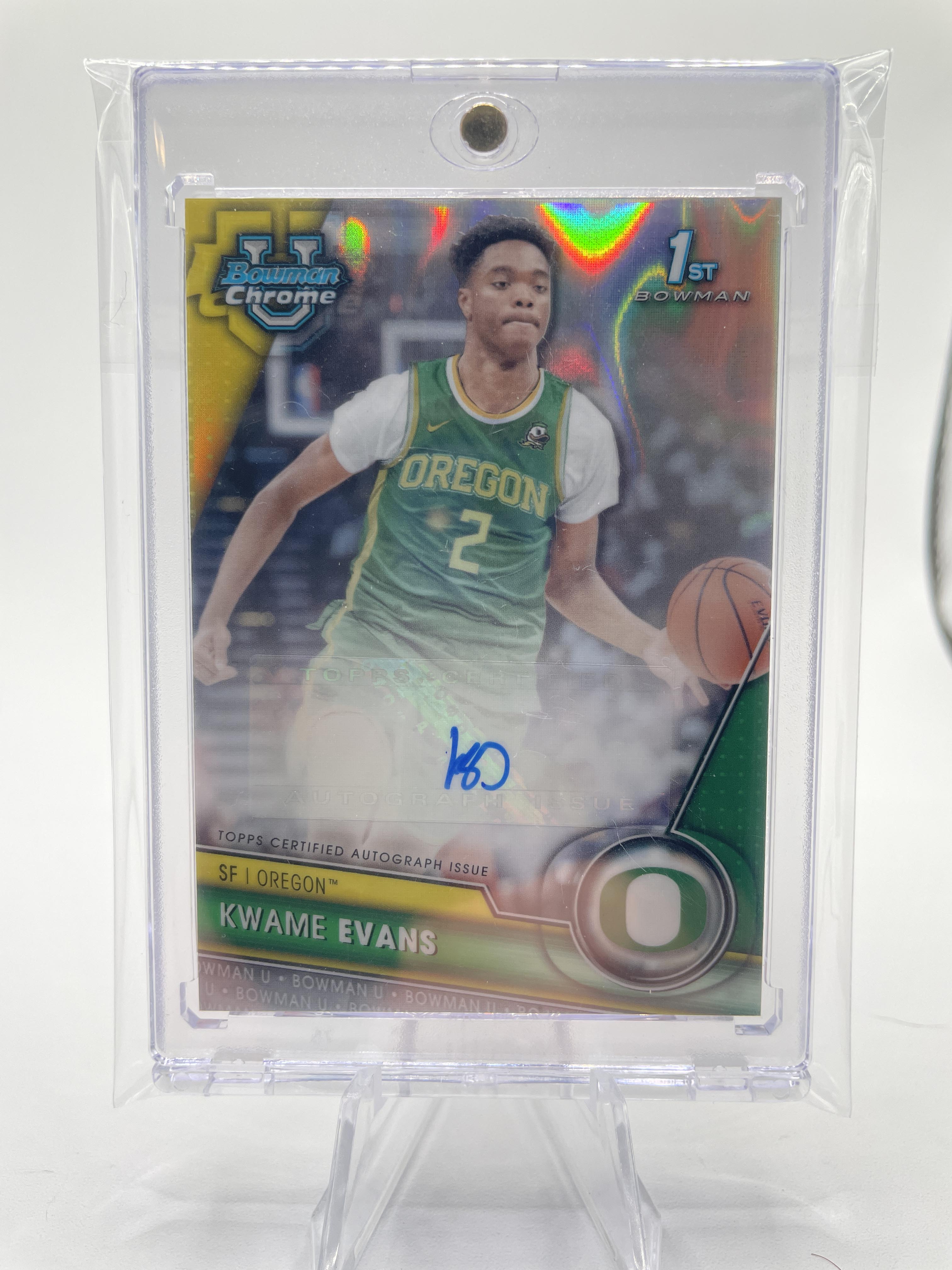 2023-24 Bowman University Chrome Kwame KJ Evans 1st Wave Refractor Auto /199