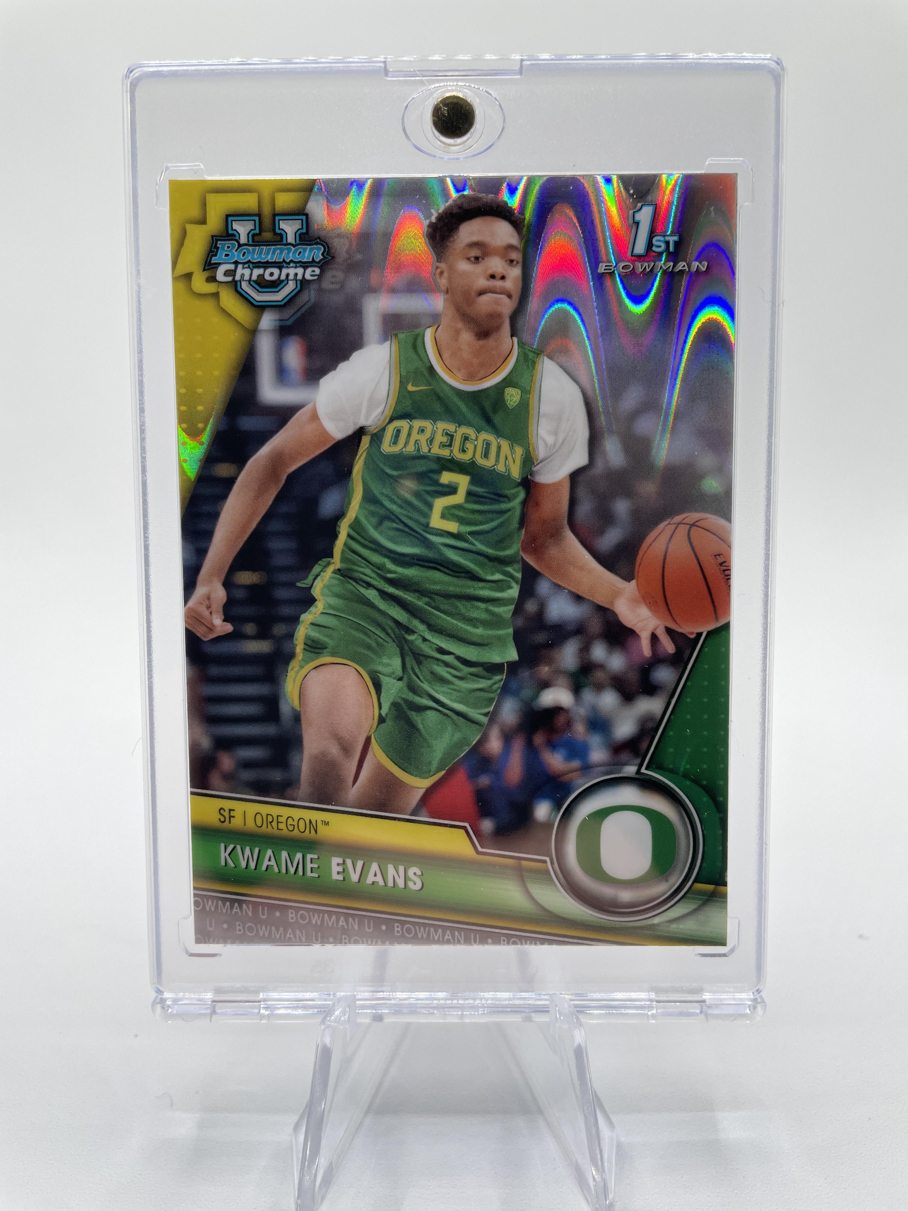 2023-24 Bowman University Chrome Kwame KJ Evans Raywave Refractor Rookie /100