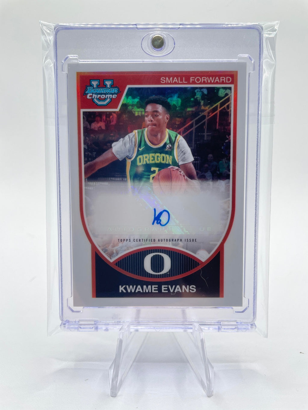 2023-24 Bowman University Chrome Kwame KJ Evans Throwback Refractor Auto /99