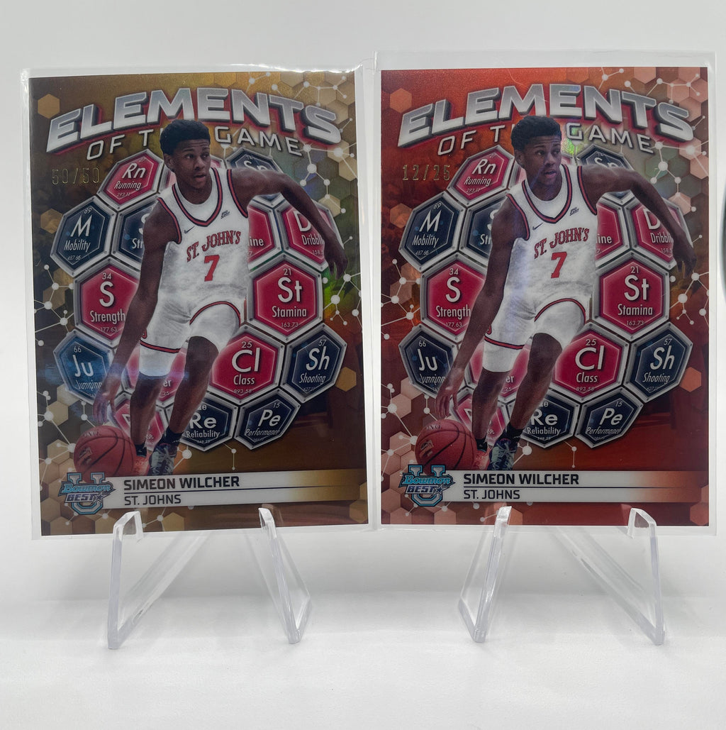 2023-24 Bowman University Chrome Simeon Wilcher Orange /25 Gold /50 Set (x8)