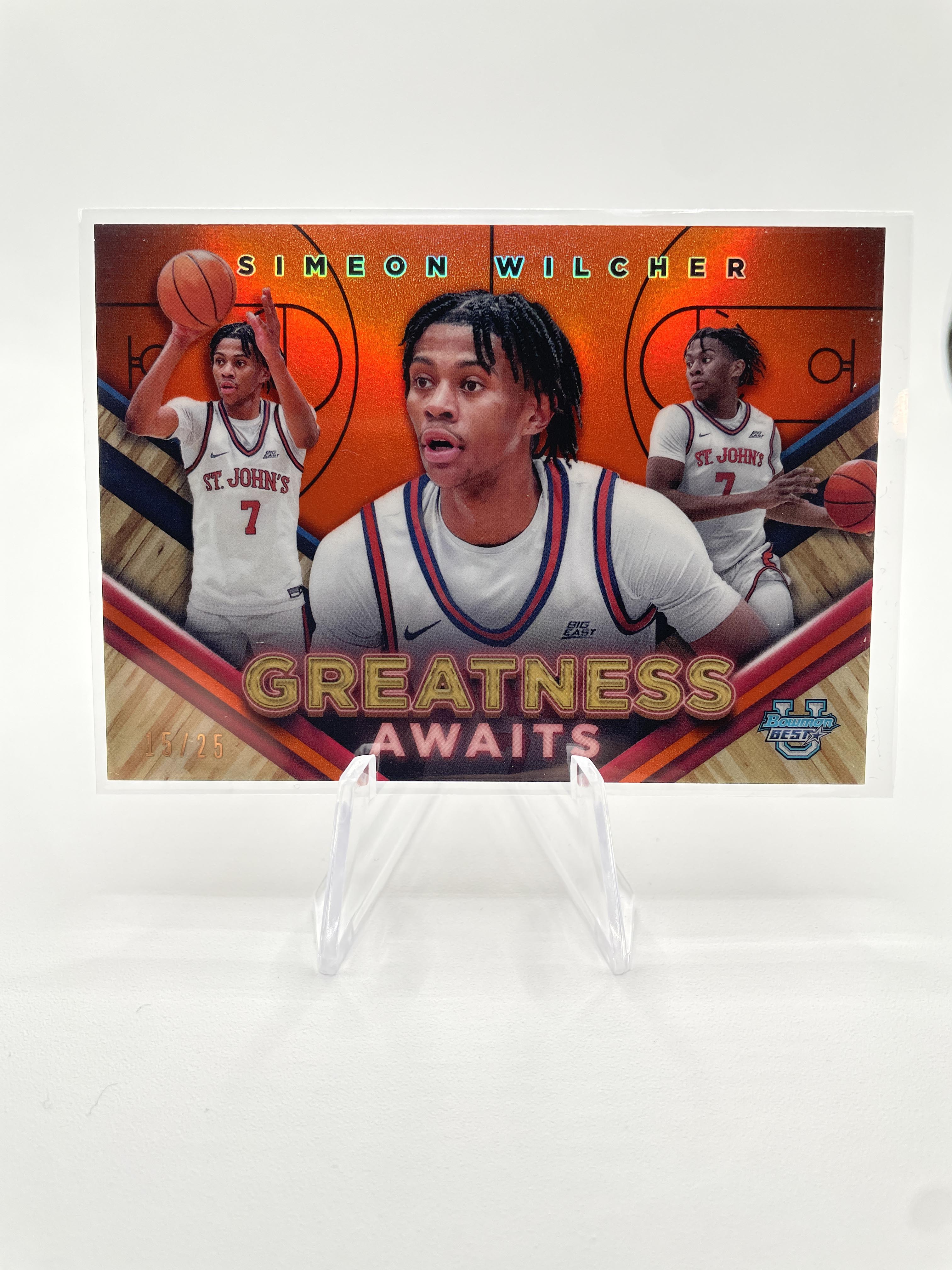 2023-24 Bowman University Chrome Simeon Wilcher Orange /25 Gold /50 Set (x8)