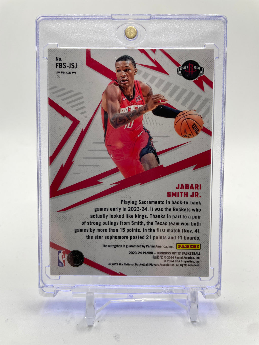 2023-24 Donruss Optic Jabari Smith Fast Break Signatures Auto