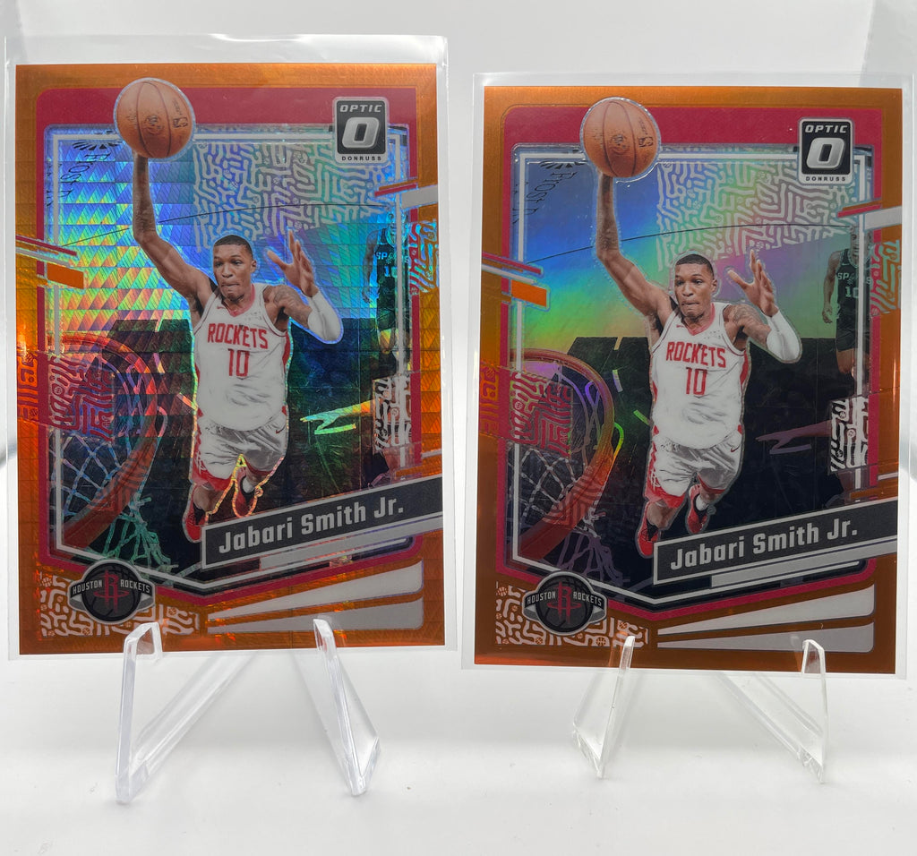 2023-24 Donruss Optic Jabari Smith Jr. Orange Prizm /99 + Orange Shimmer /199