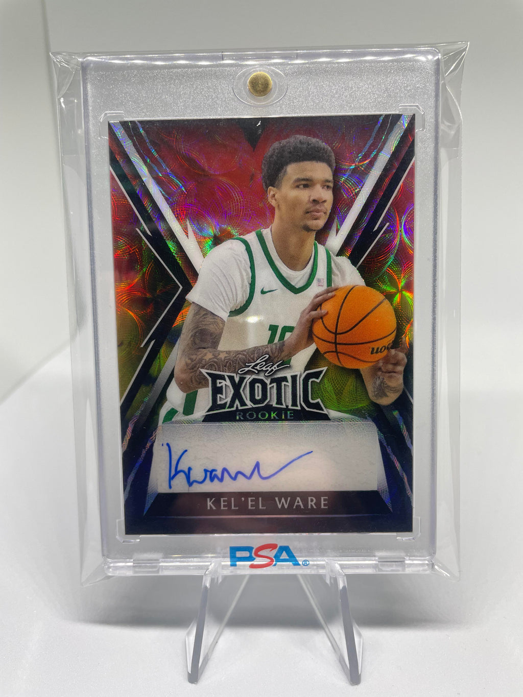 2023-24 Leaf Exotic Kel'El Ware Parrot Kaleidoscope Rookie Auto 1/2
