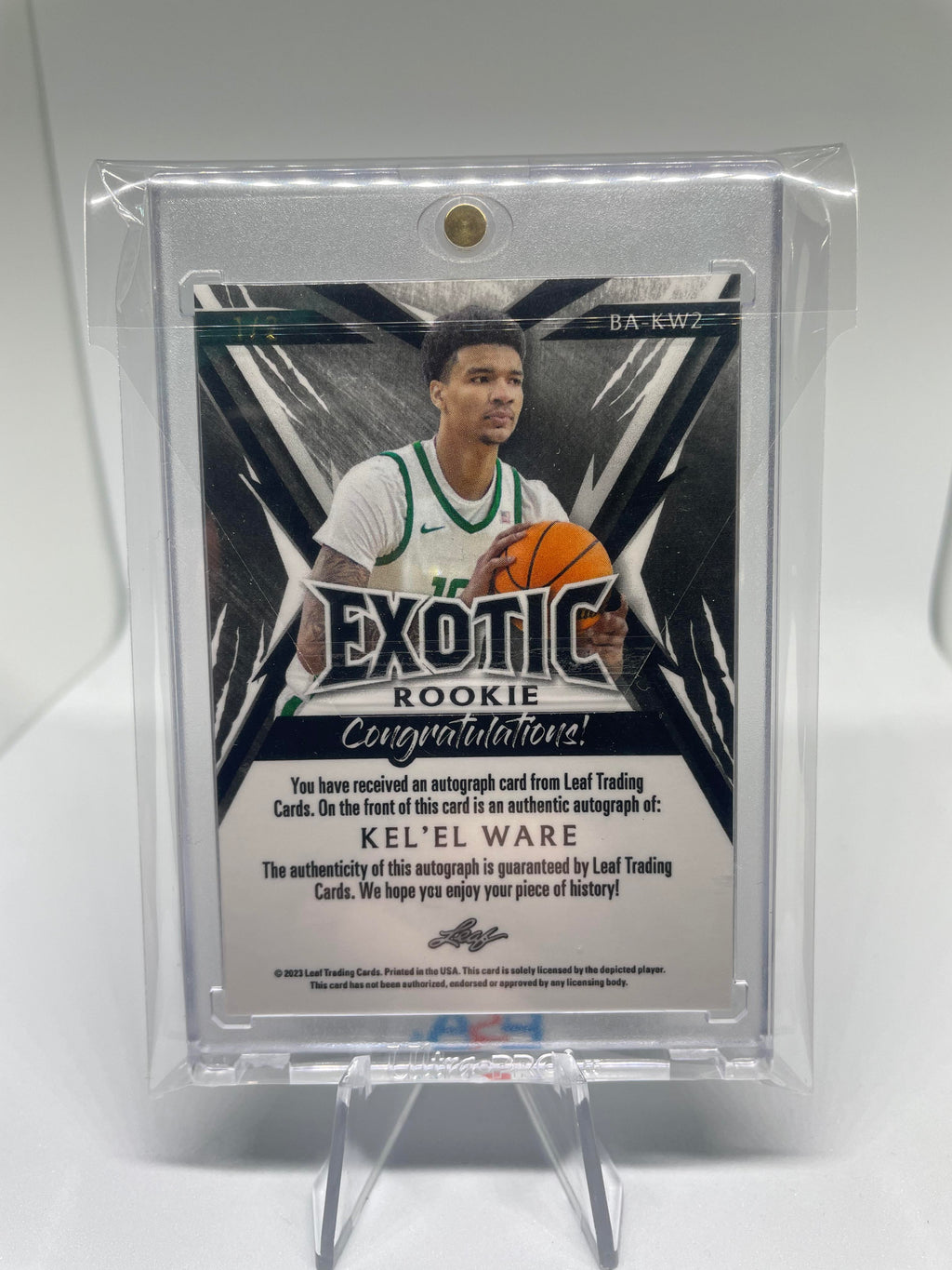2023-24 Leaf Exotic Kel'El Ware Parrot Kaleidoscope Rookie Auto 1/2