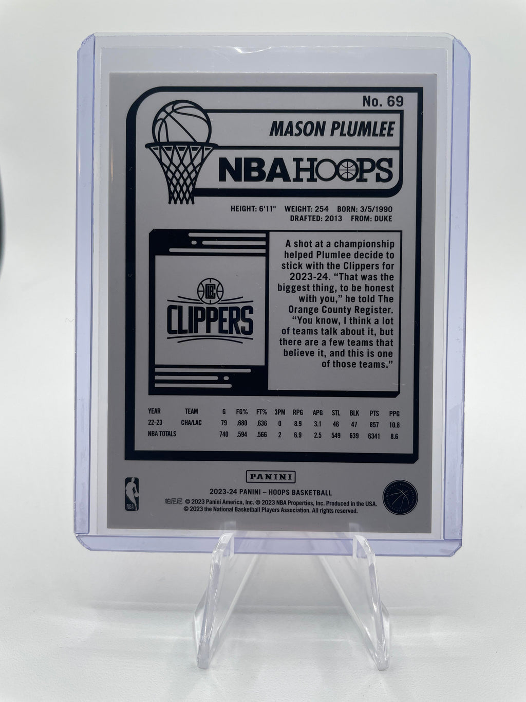 2023-24 NBA Hoops Mason Plumlee Orange Explosion SP /25