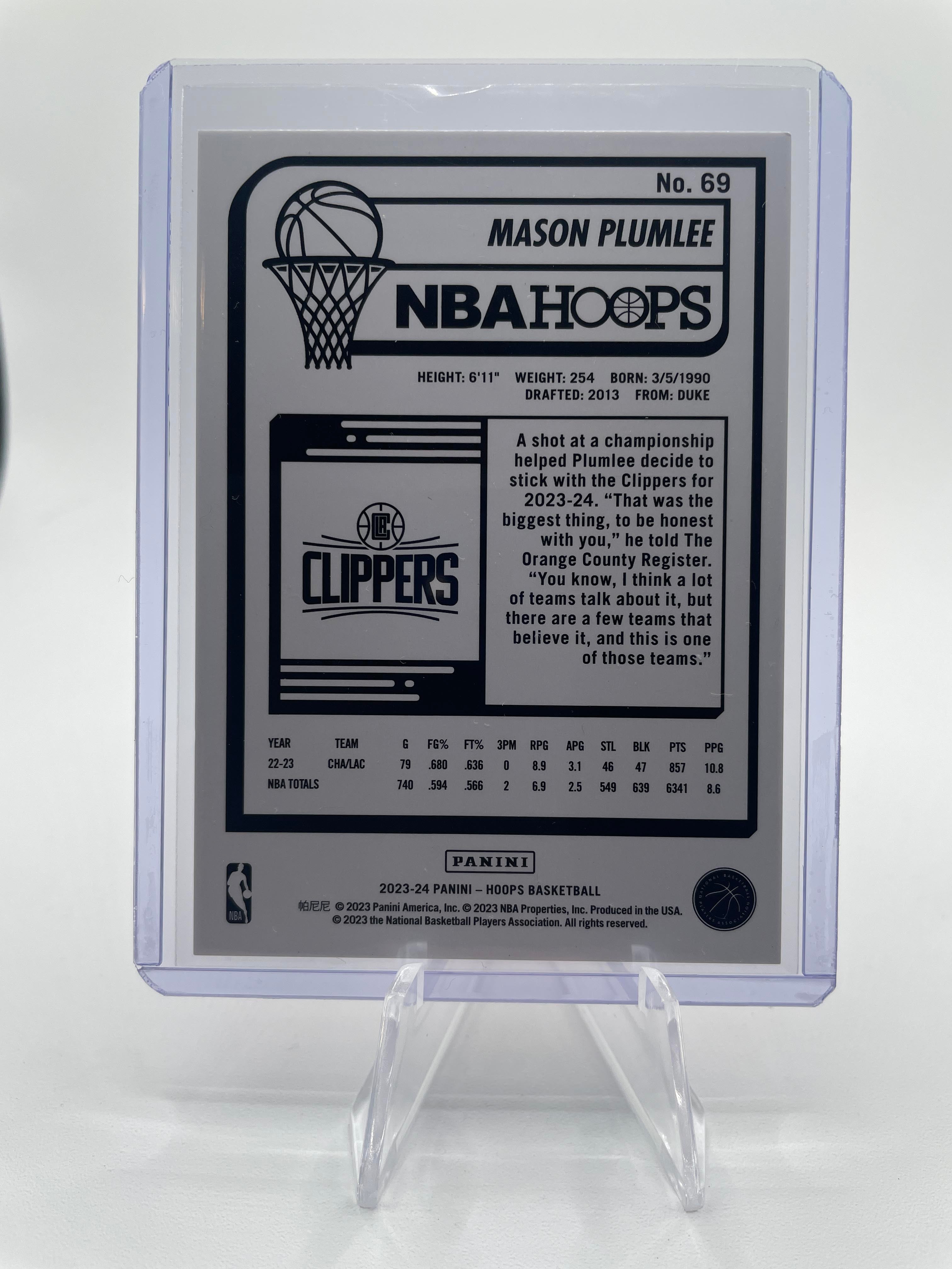 2023-24 NBA Hoops Mason Plumlee Orange Explosion SP /25