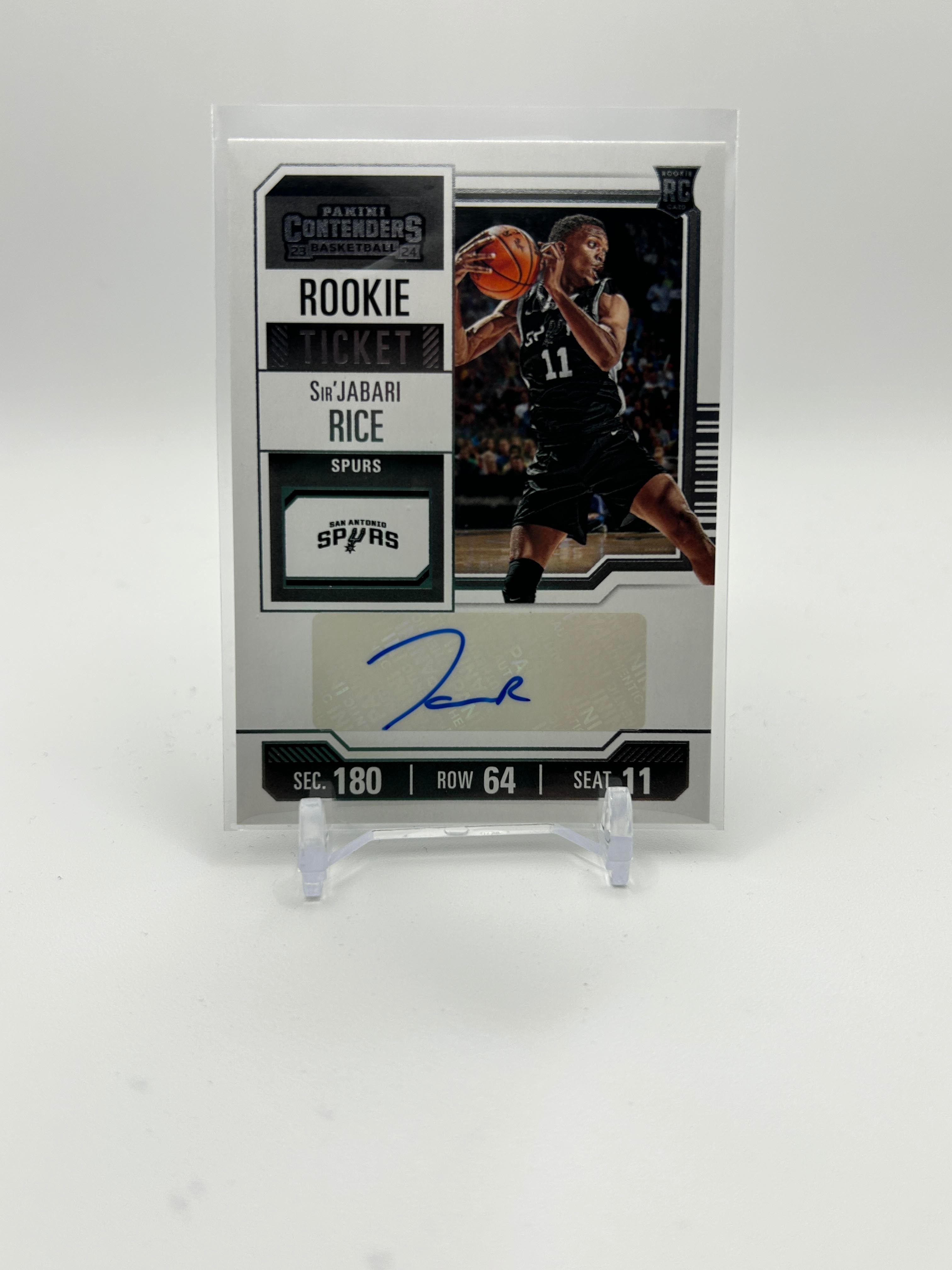 2023-24 Panini Contenders Sir'Jabari Rice Rookie Ticket Auto (Ultimate Tease)