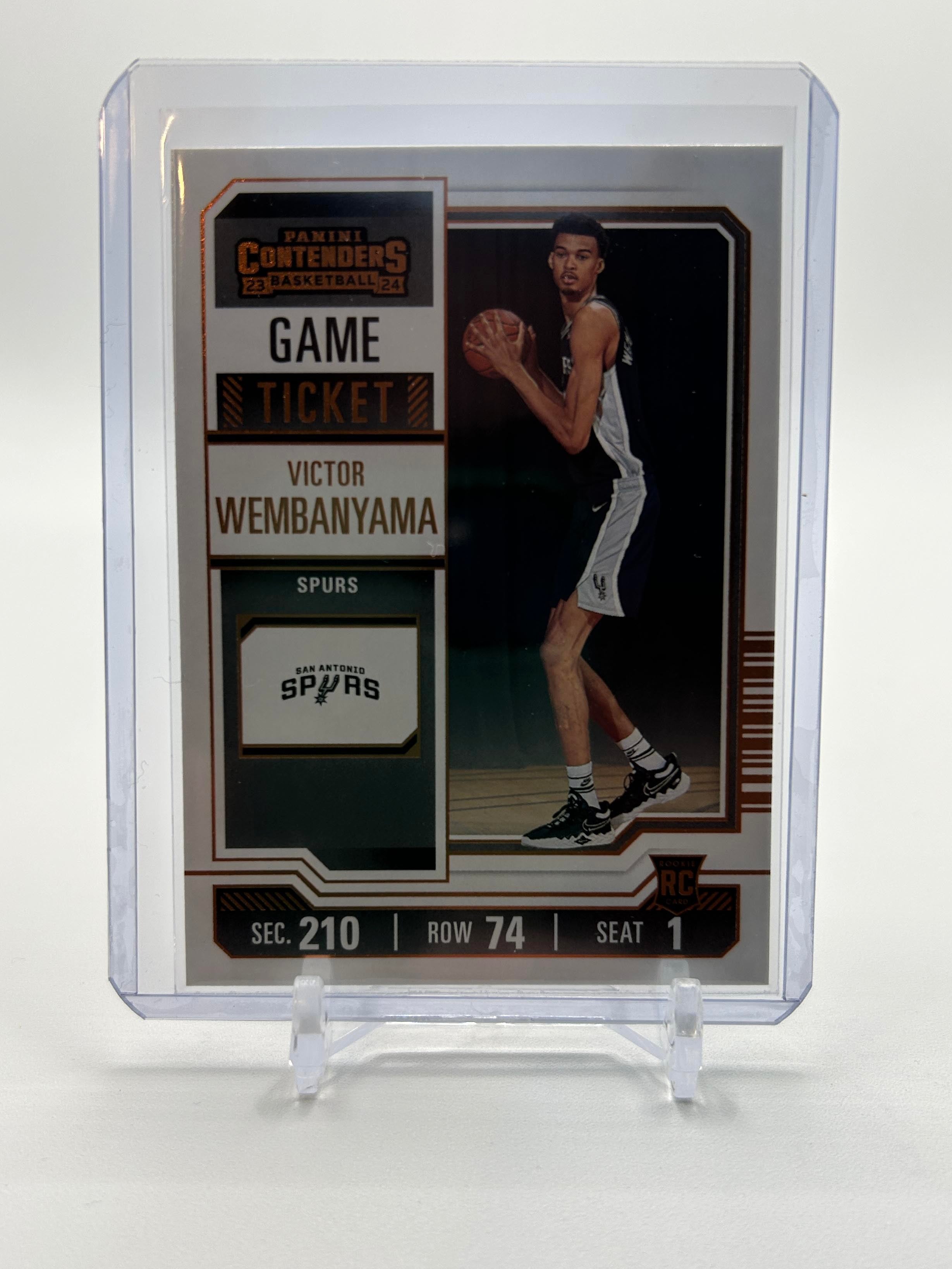 2023-24 Panini Contenders Victor Wembanyama Game Ticket Bronze Rookie SP