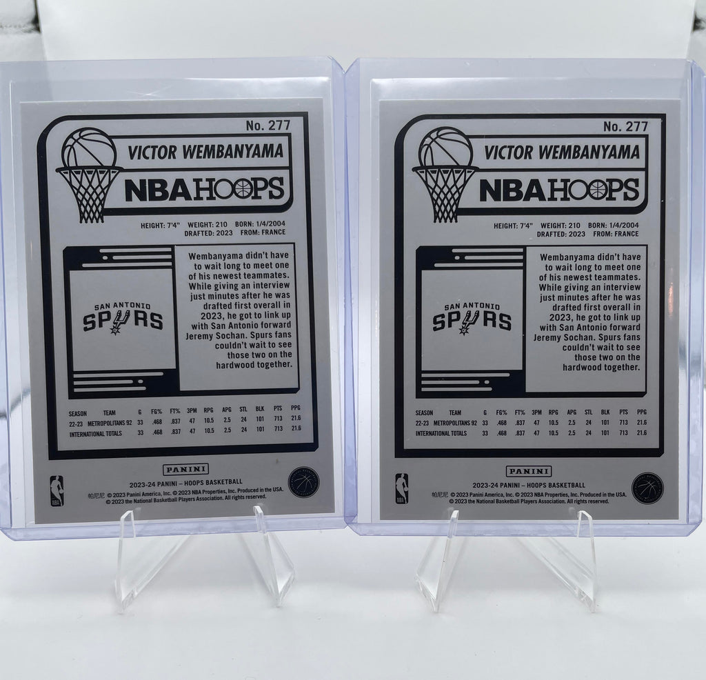 2023-24 Panini Hoops Winter Victor Wembanyama Tribute + Base Rookie Set (x3)