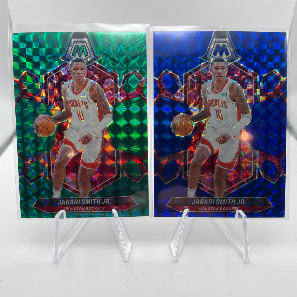 2023-24 Panini Mosaic Jabari Smith Jr. Green Prizm /75 + Blue Prizm /199
