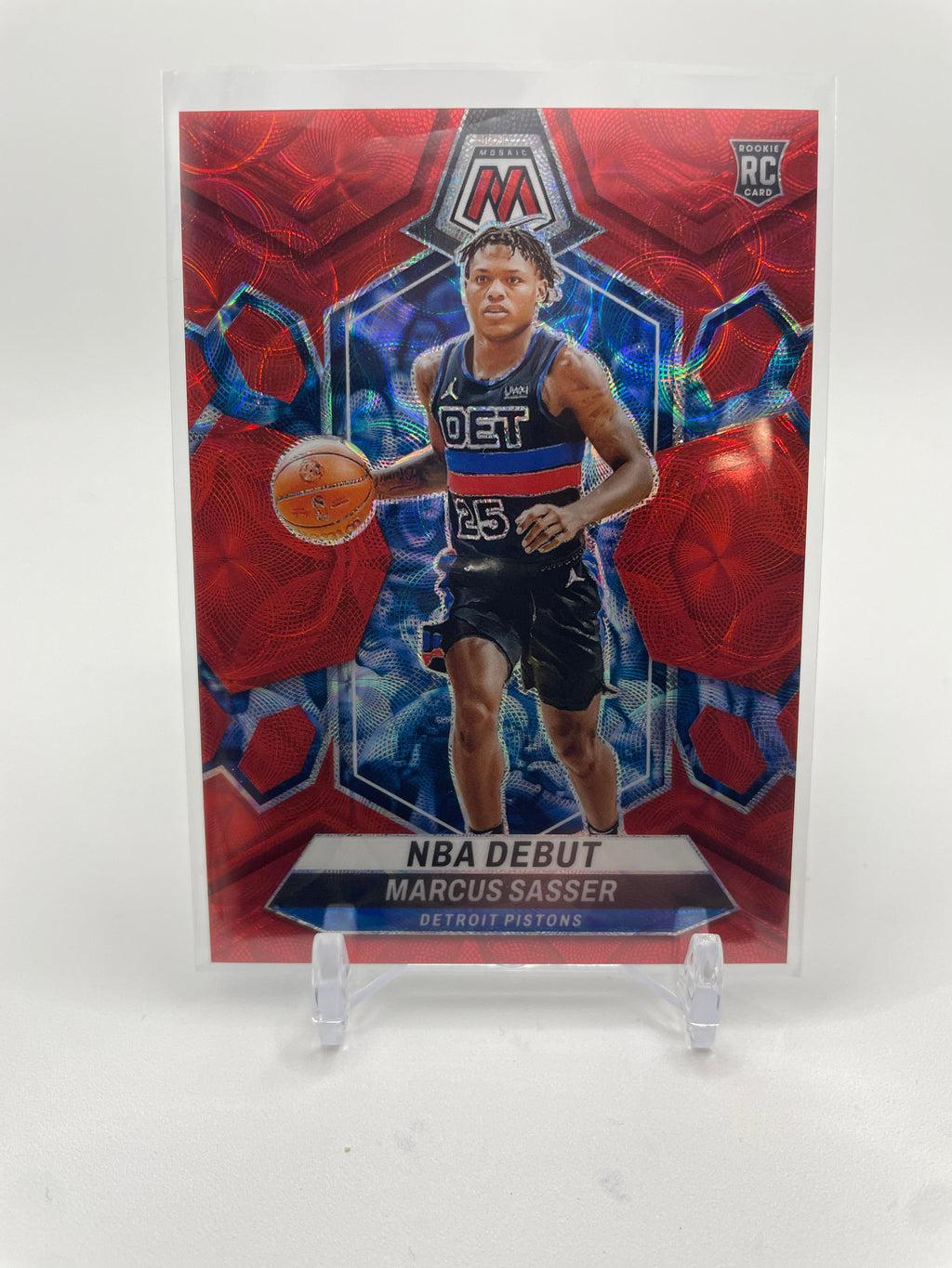 2023-24 Panini Mosaic Marcus Sasser Debut Choice Red Prizm Rookie /75 #264