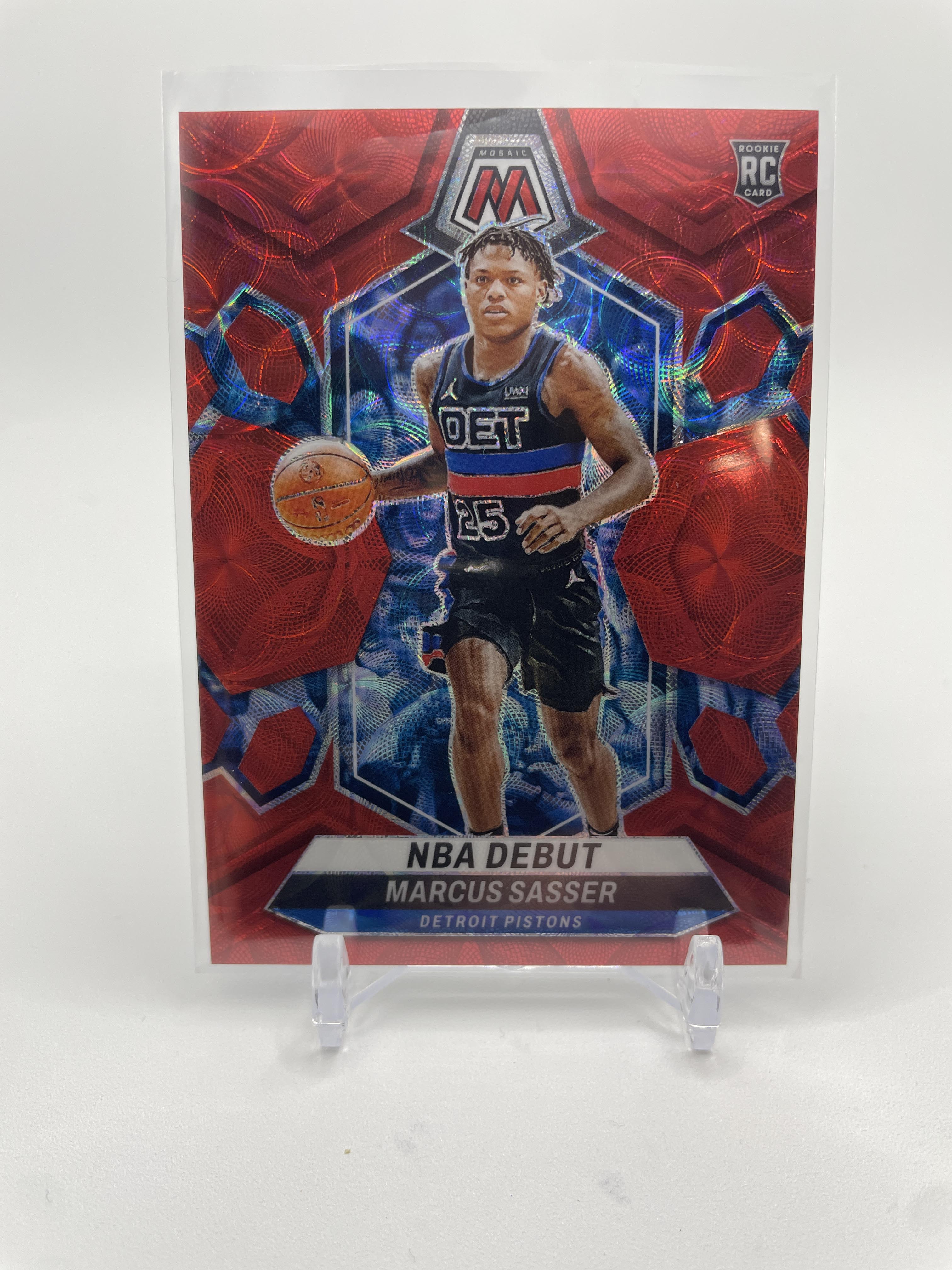 2023-24 Panini Mosaic Marcus Sasser Debut Choice Red Prizm Rookie /75 #264
