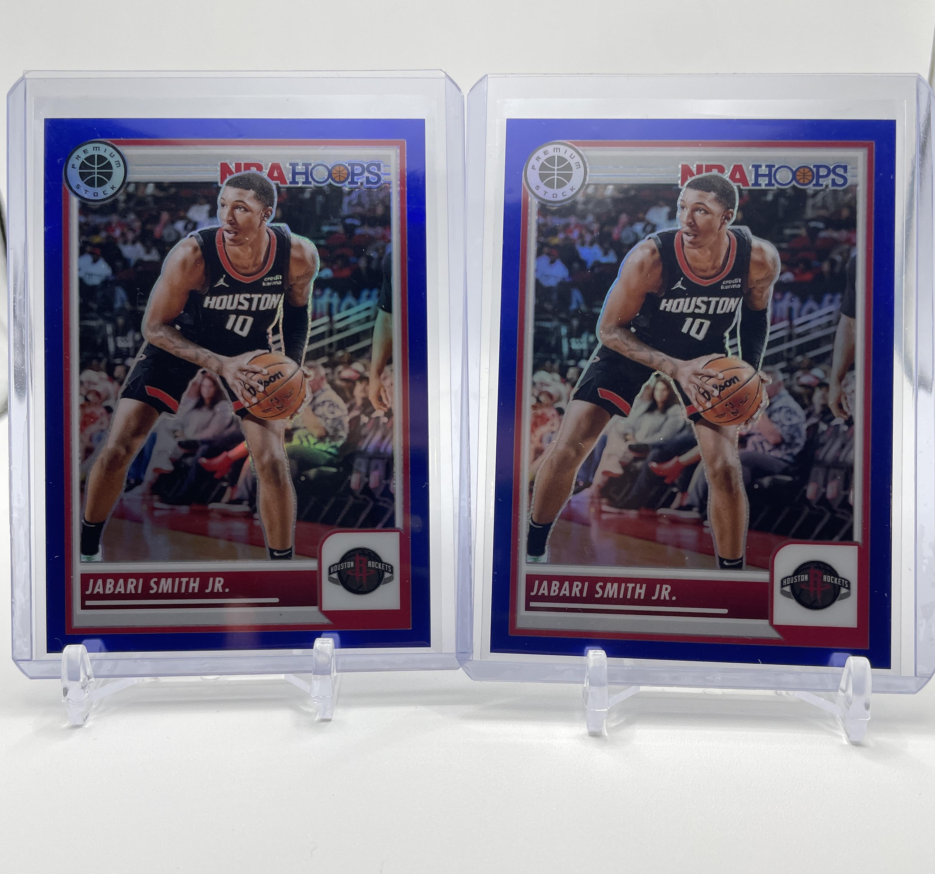 2023-24 Panini NBA Hoops Premium Stock Jabari Smith Jr. Blue Prizm /120 Set (x2)