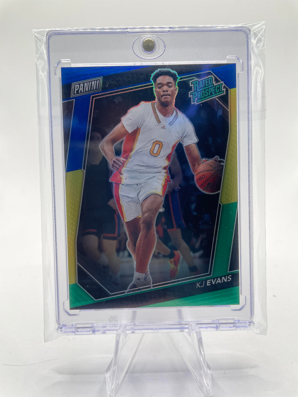 2023-24 Panini National VIP Kwame KJ Evans Green Yellow Blue Prizm Rookie /25