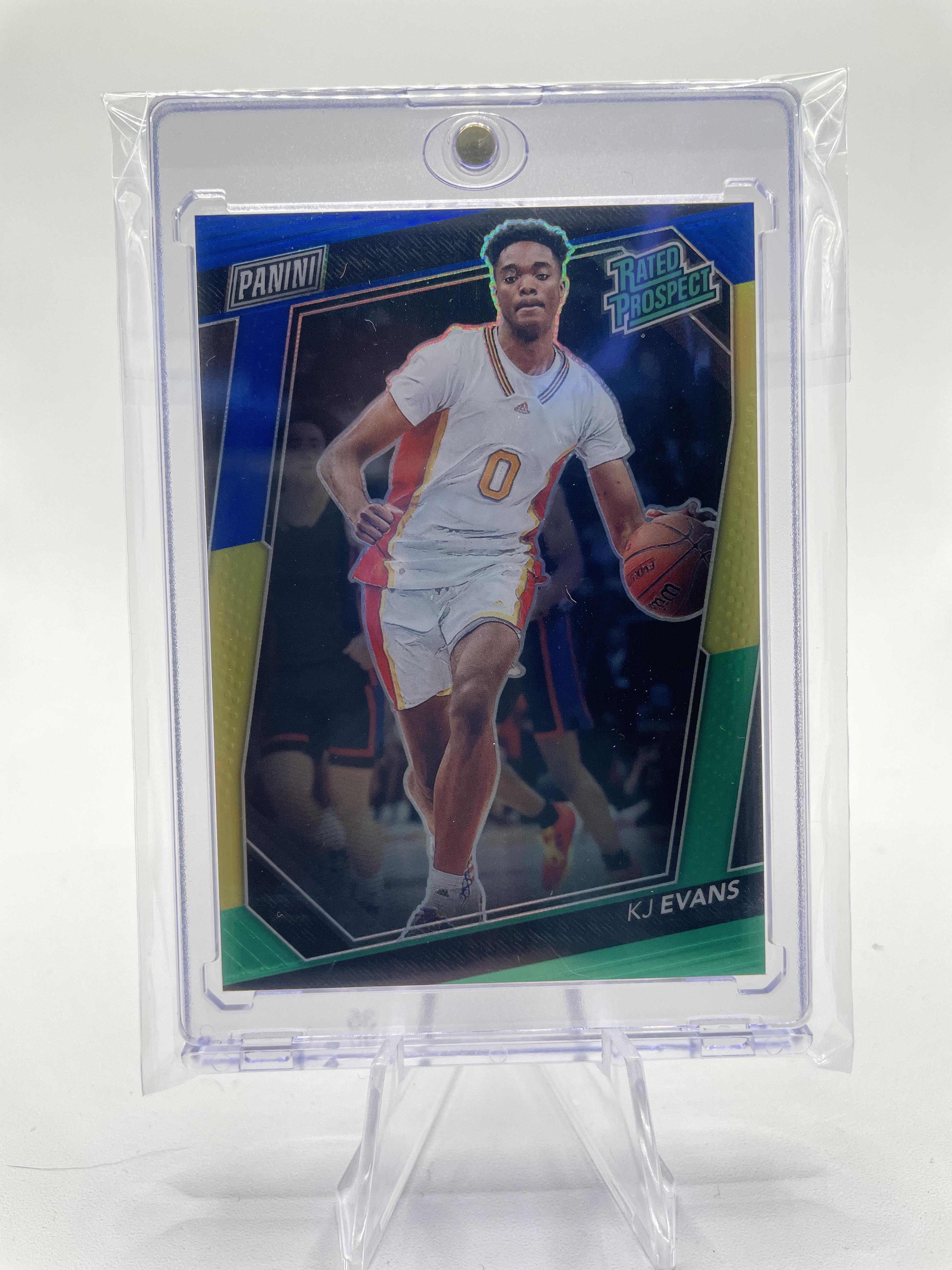 2023-24 Panini National VIP Kwame KJ Evans Green Yellow Blue Prizm Rookie /25