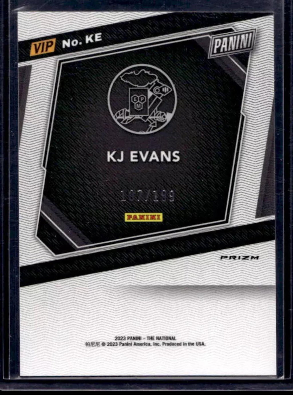 2023-24 Panini National VIP Kwame KJ Evans Rated Prospect Red Ice Prizm /199