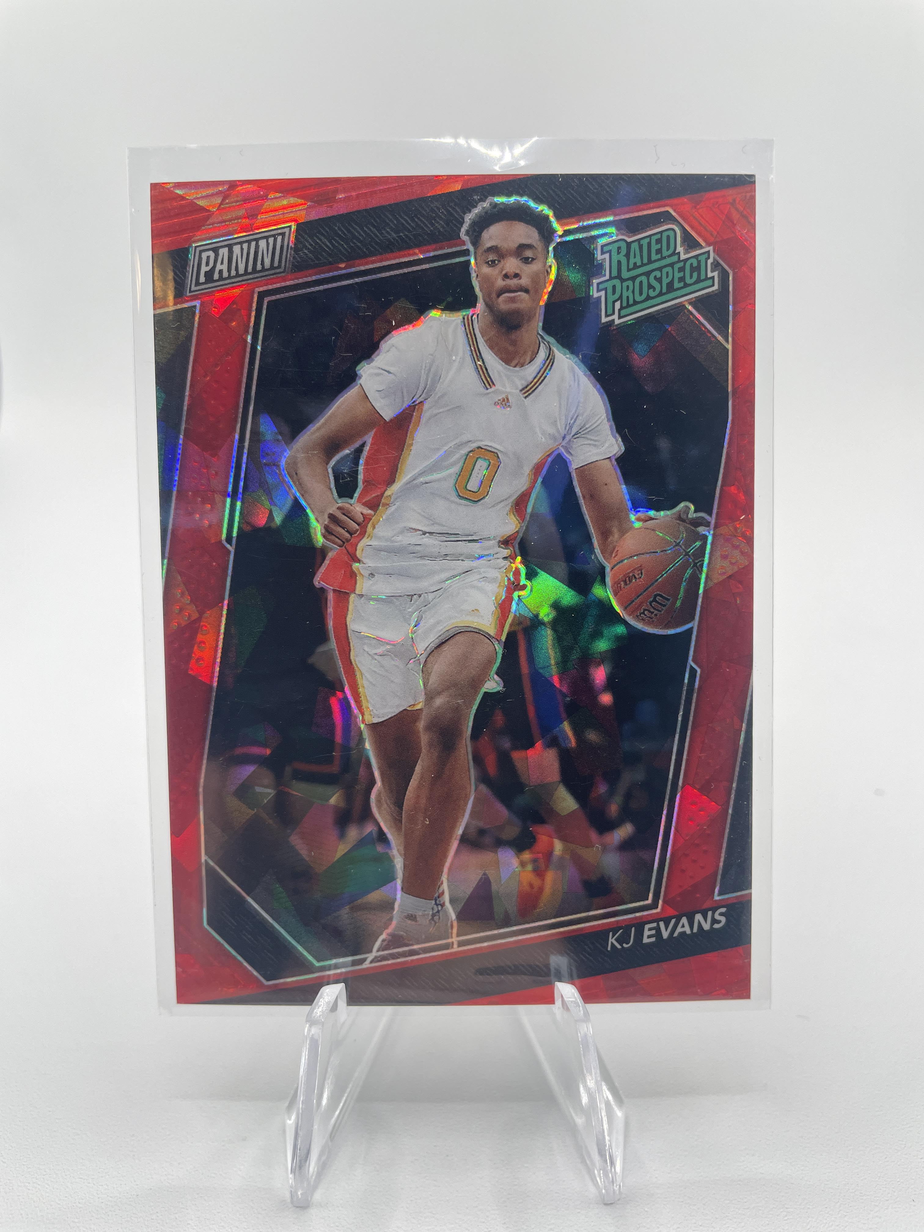 2023-24 Panini National VIP Kwame KJ Evans Rated Prospect Red Ice Prizm /199