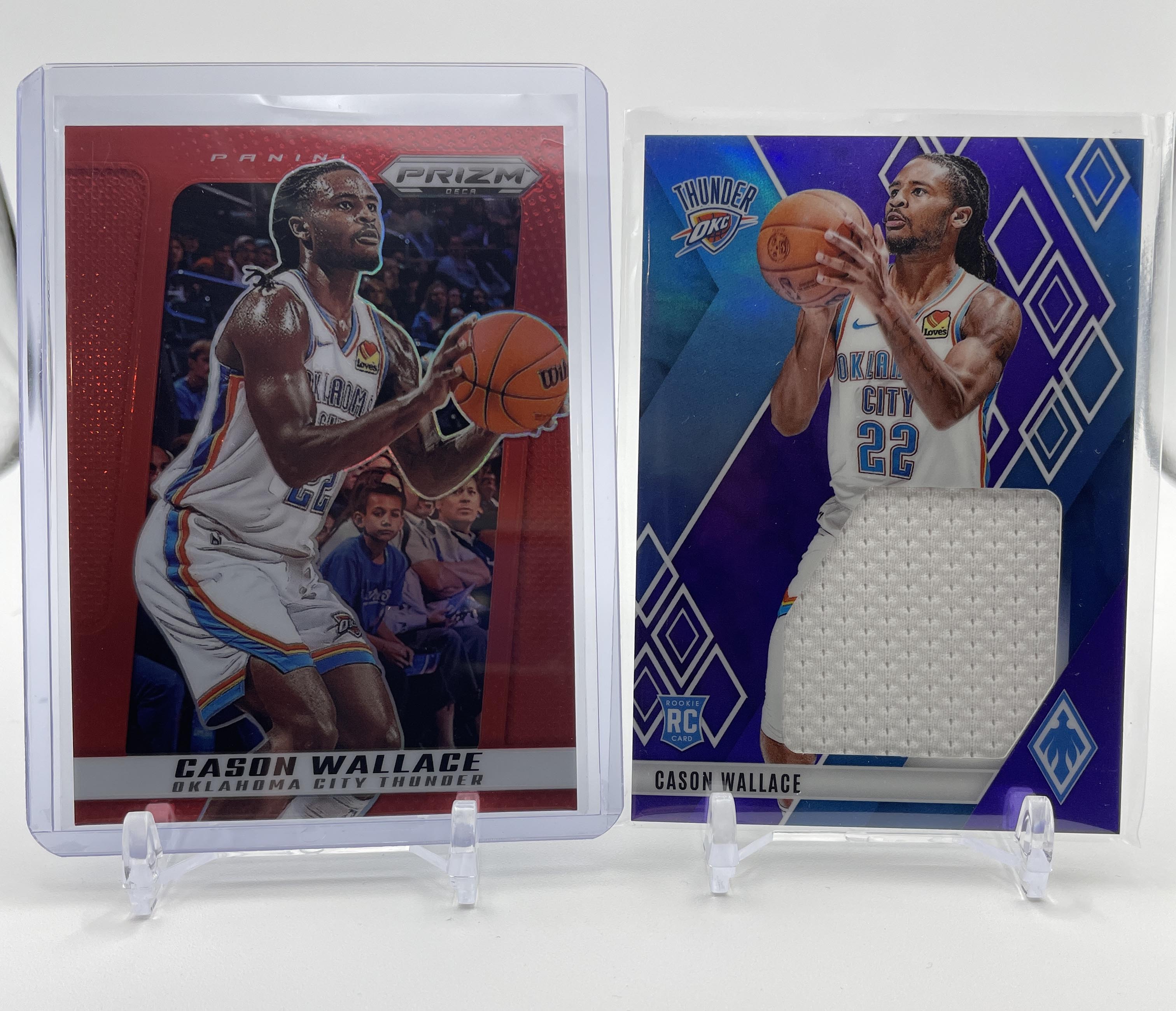 2023-24 Panini Phoenix Cason Wallace Rookie Patch /99 + 2025 Prizm Deca Red /199