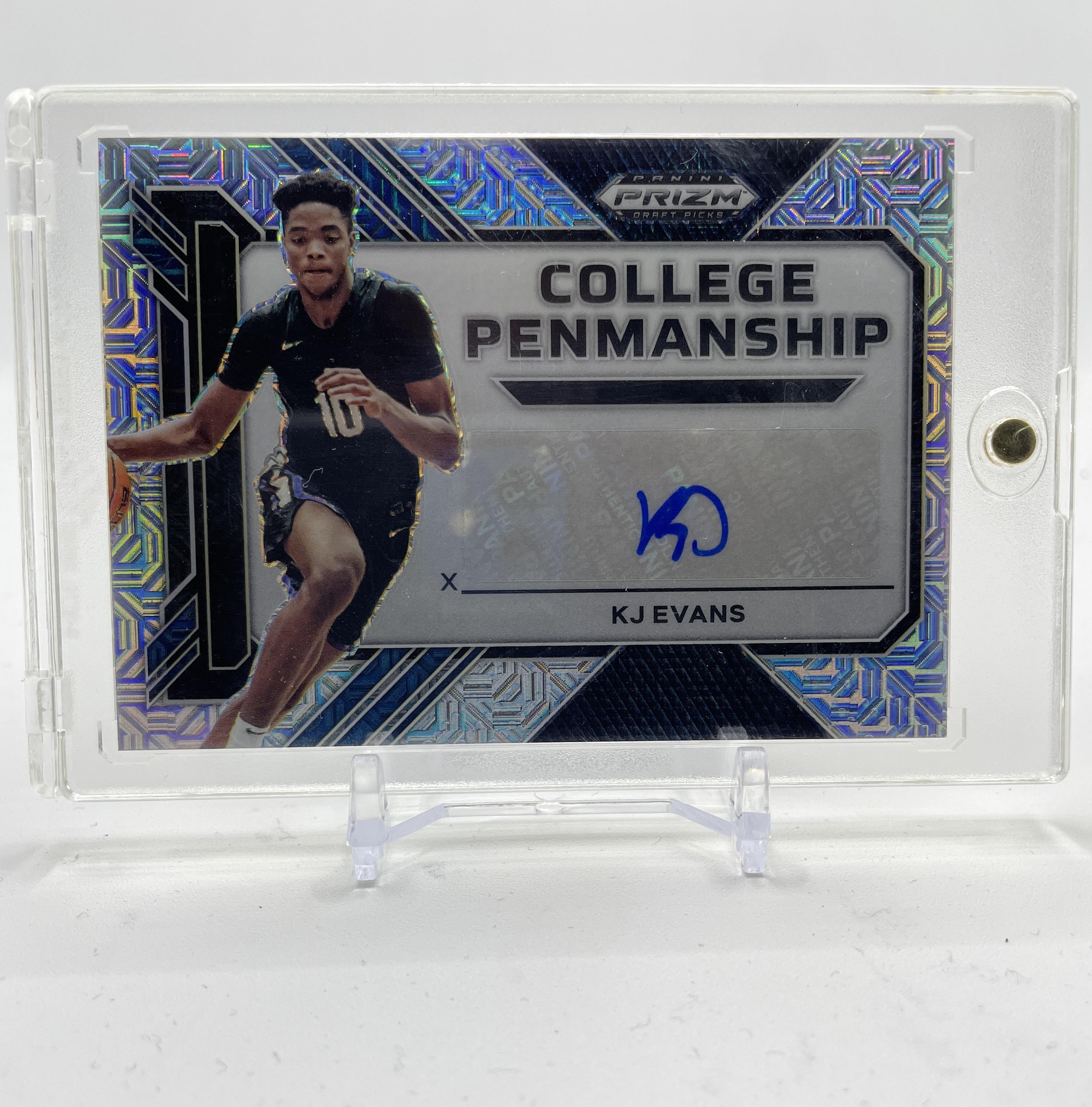 2023-24 Panini Prizm DP Kwame KJ Evans College Penmanship Mojo Prizm Auto /25