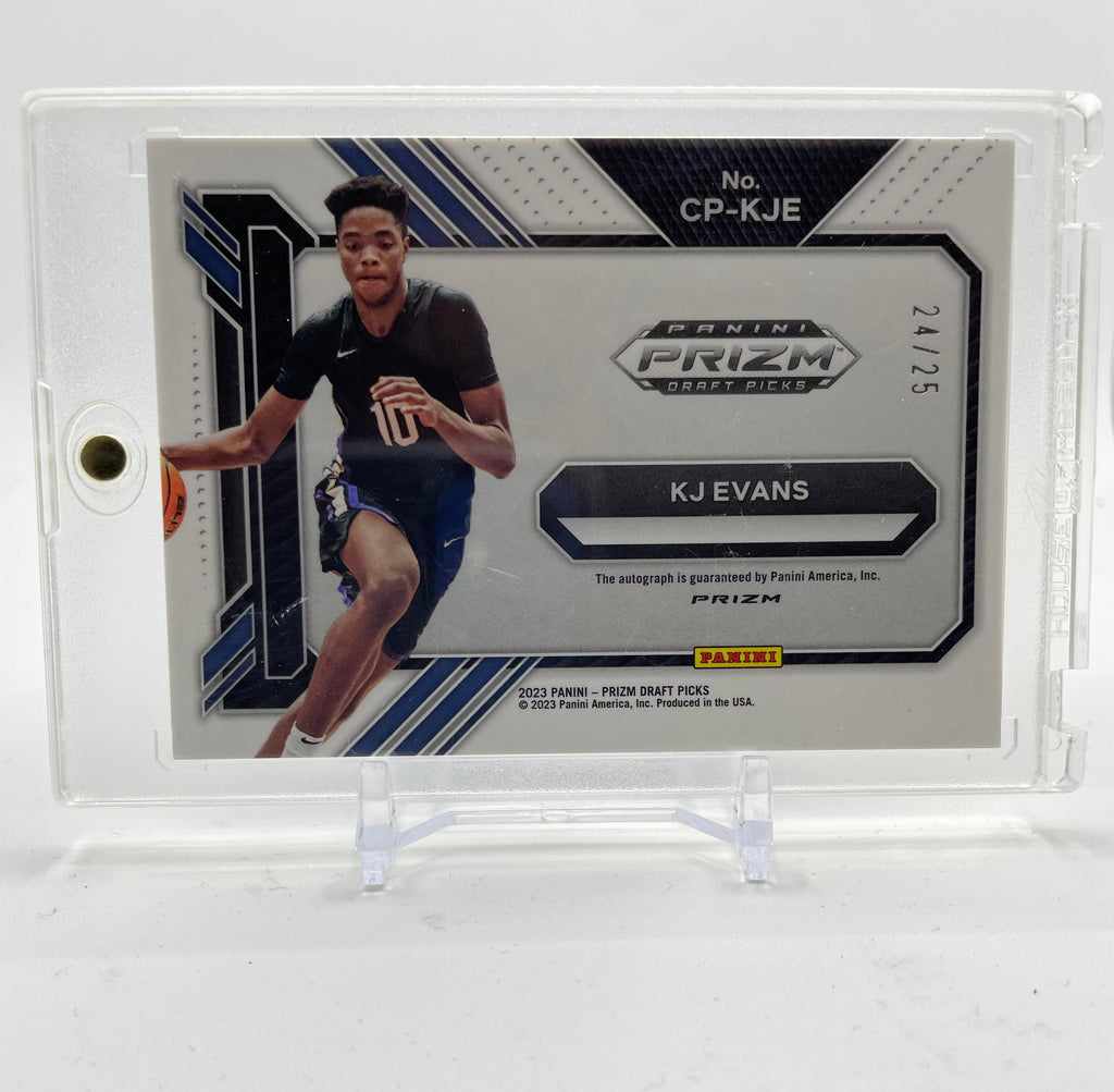 2023-24 Panini Prizm DP Kwame KJ Evans College Penmanship Mojo Prizm Auto /25