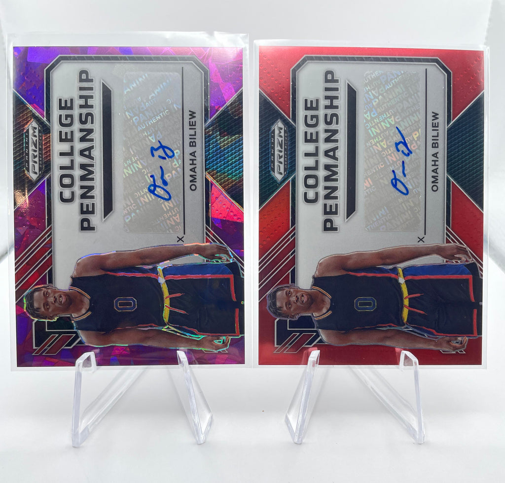 2023-24 Panini Prizm DP Omaha Biliew Purple Ice Auto /99 Red /149 + Hyper Prizm
