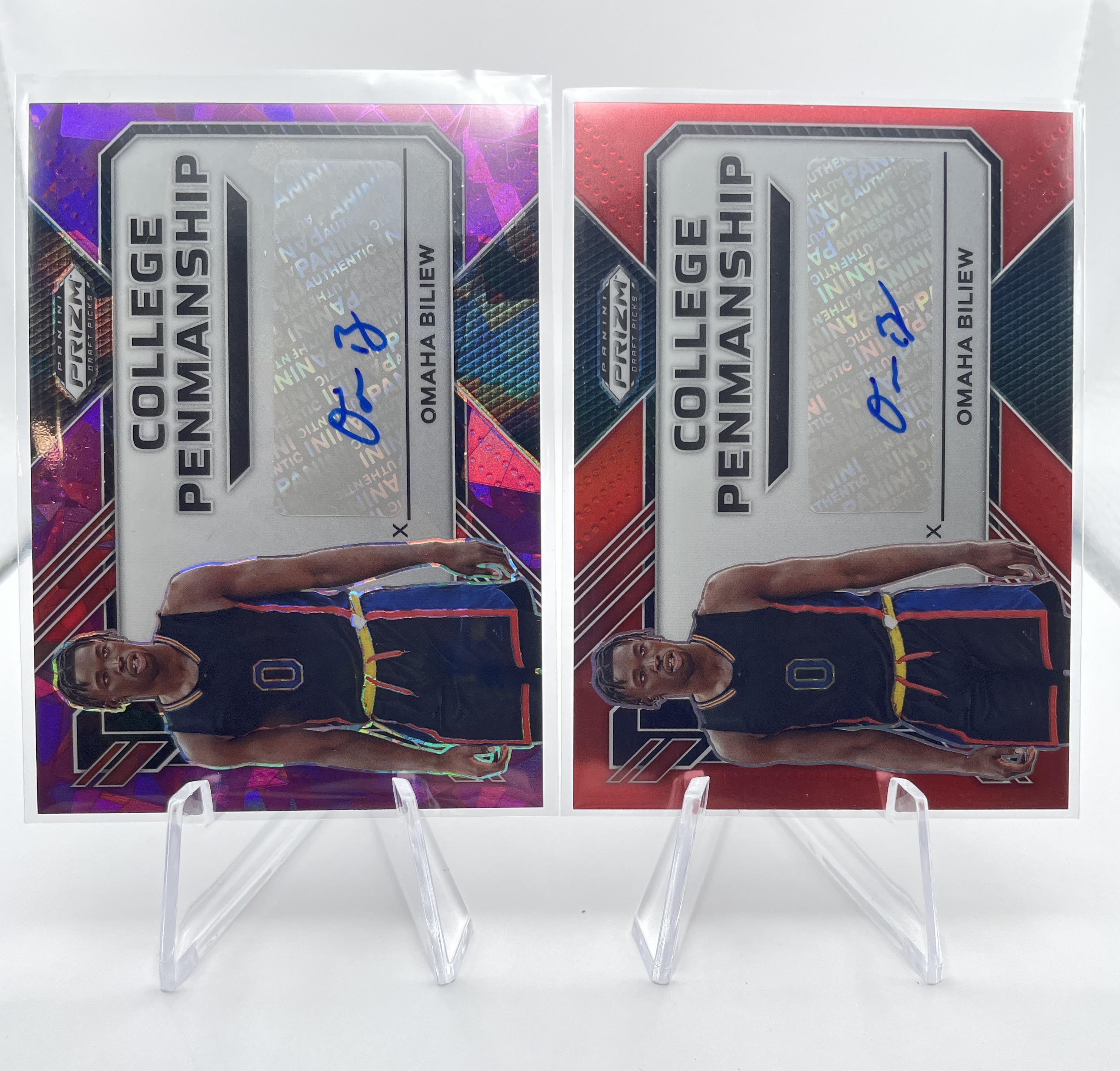 2023-24 Panini Prizm DP Omaha Biliew Purple Ice Auto /99 Red /149 + Hyper Prizm