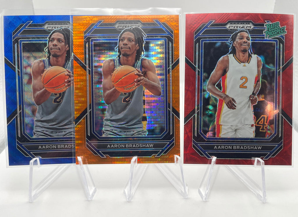 2023-24 Panini Prizm Draft Aaron Bradshaw Orange /49 Blue /249 + Choice Red /88