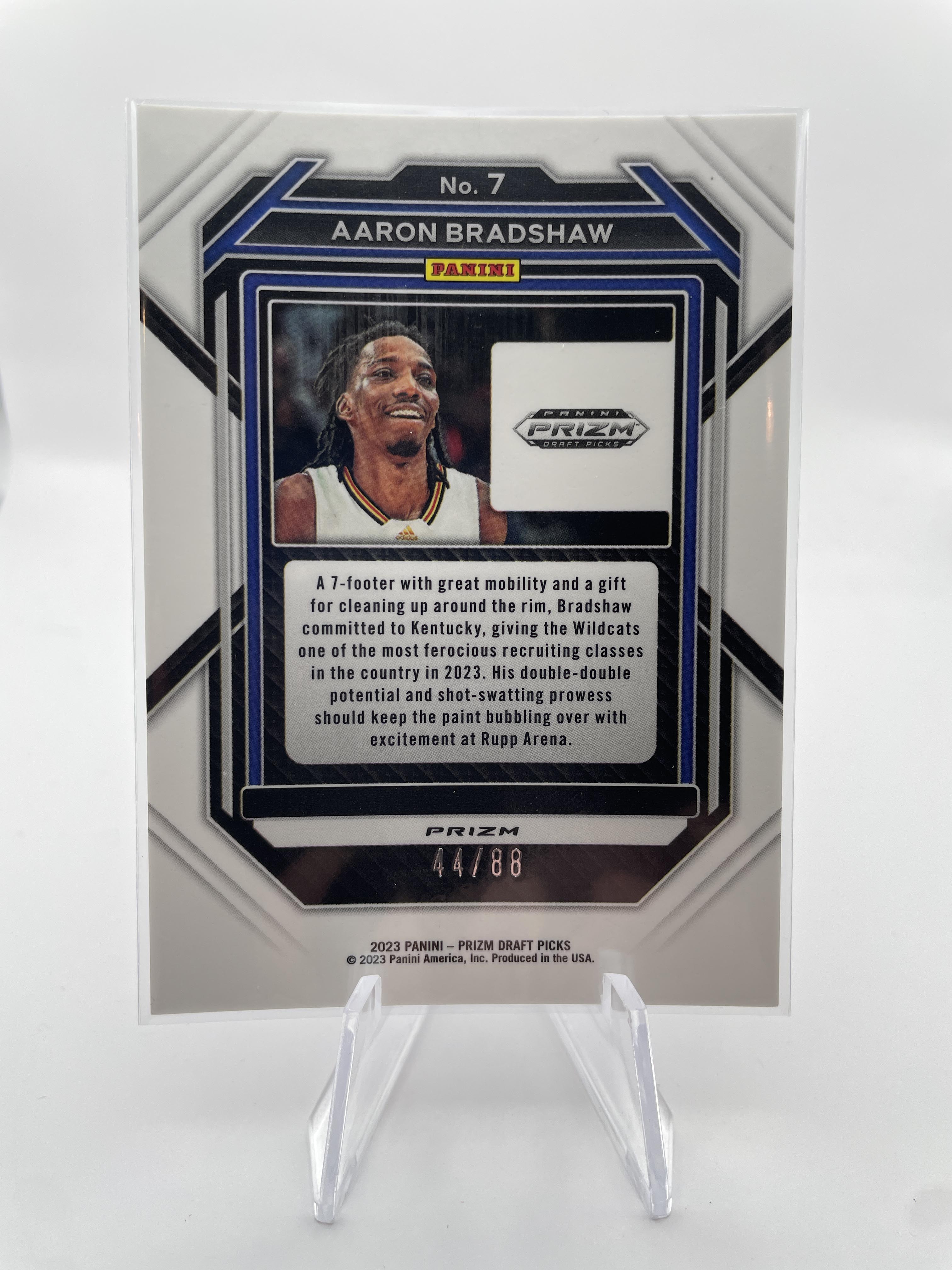 2023-24 Panini Prizm Draft Aaron Bradshaw Orange /49 Blue /249 + Choice Red /88