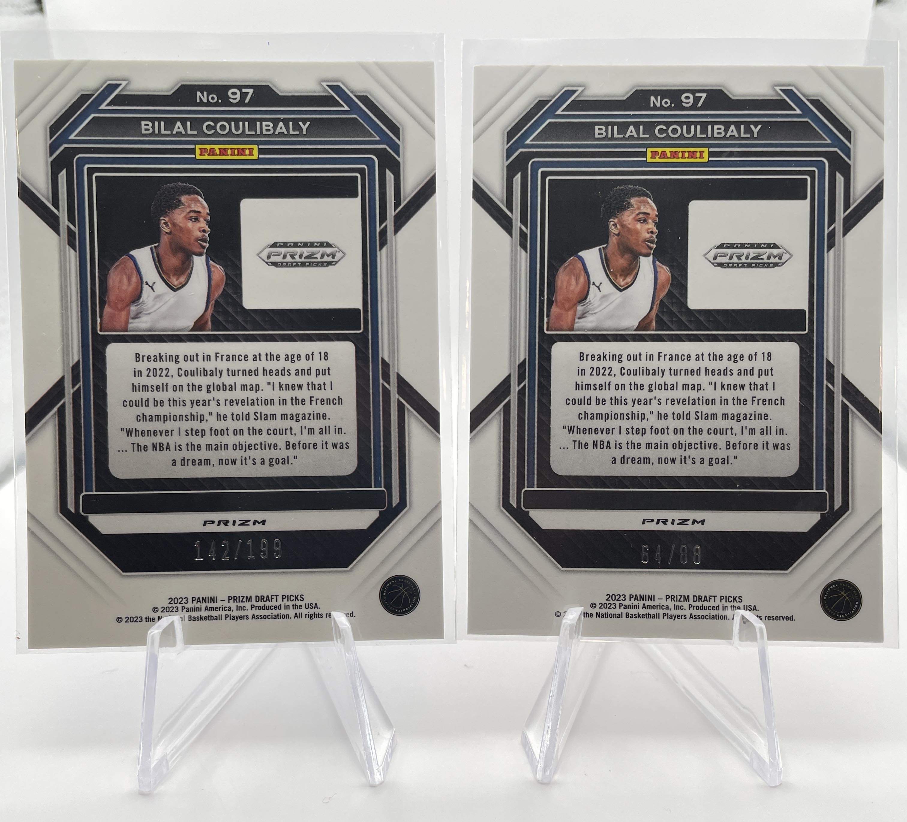 2023-24 Panini Prizm Draft Bilal Coulibaly Choice Red Rookie /88 + Blue /199