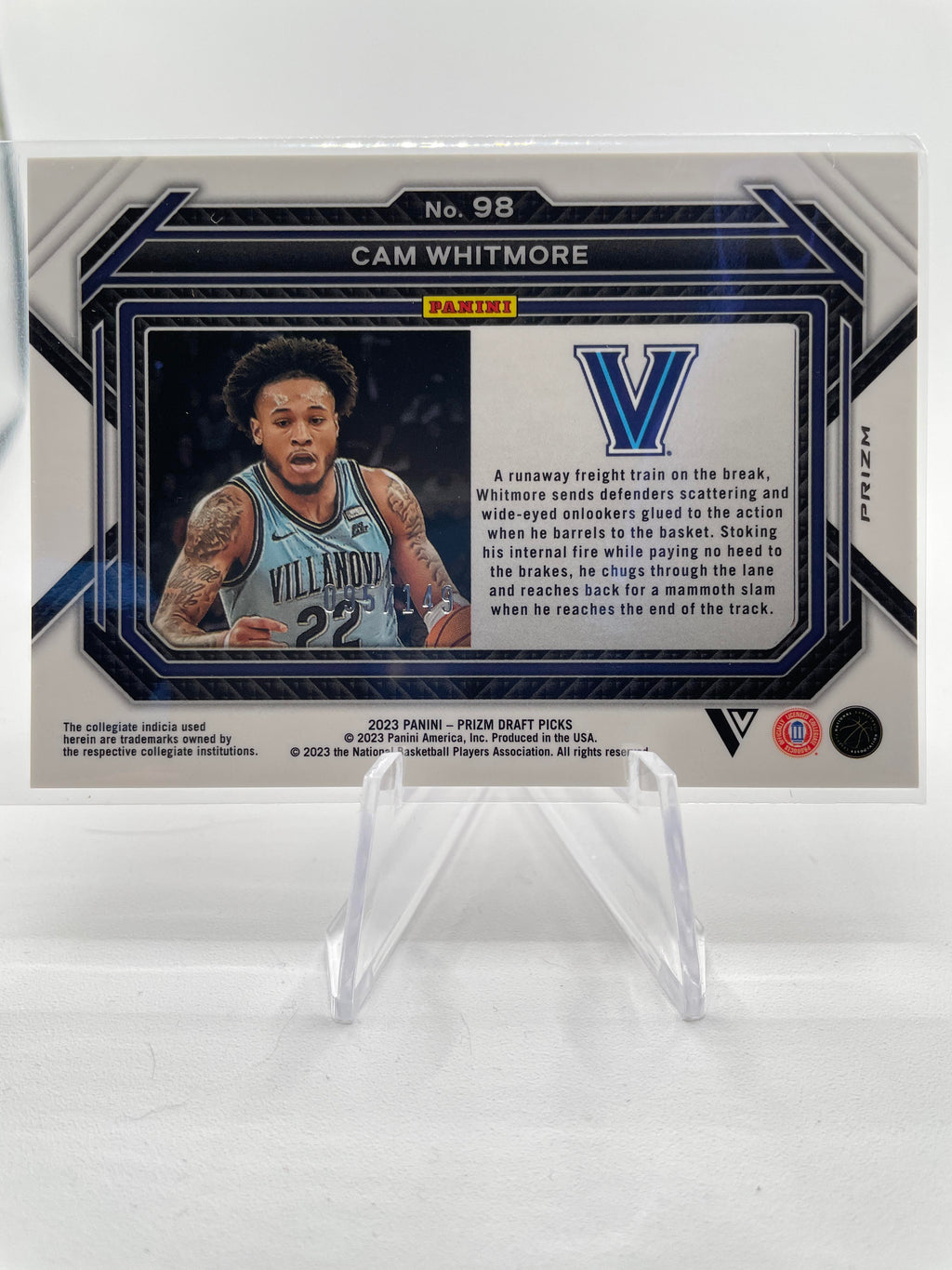 2023-24 Panini Prizm Draft Cam Whitmore Purple Ice Prizm Variation Rookie /149