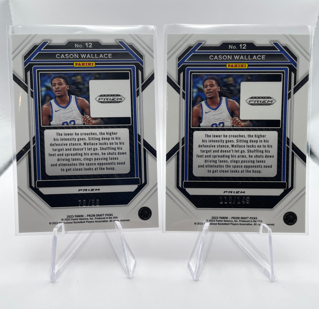 2023-24 Panini Prizm Draft Cason Wallace Choice Red 88 + Blue Var /199 Ice /149