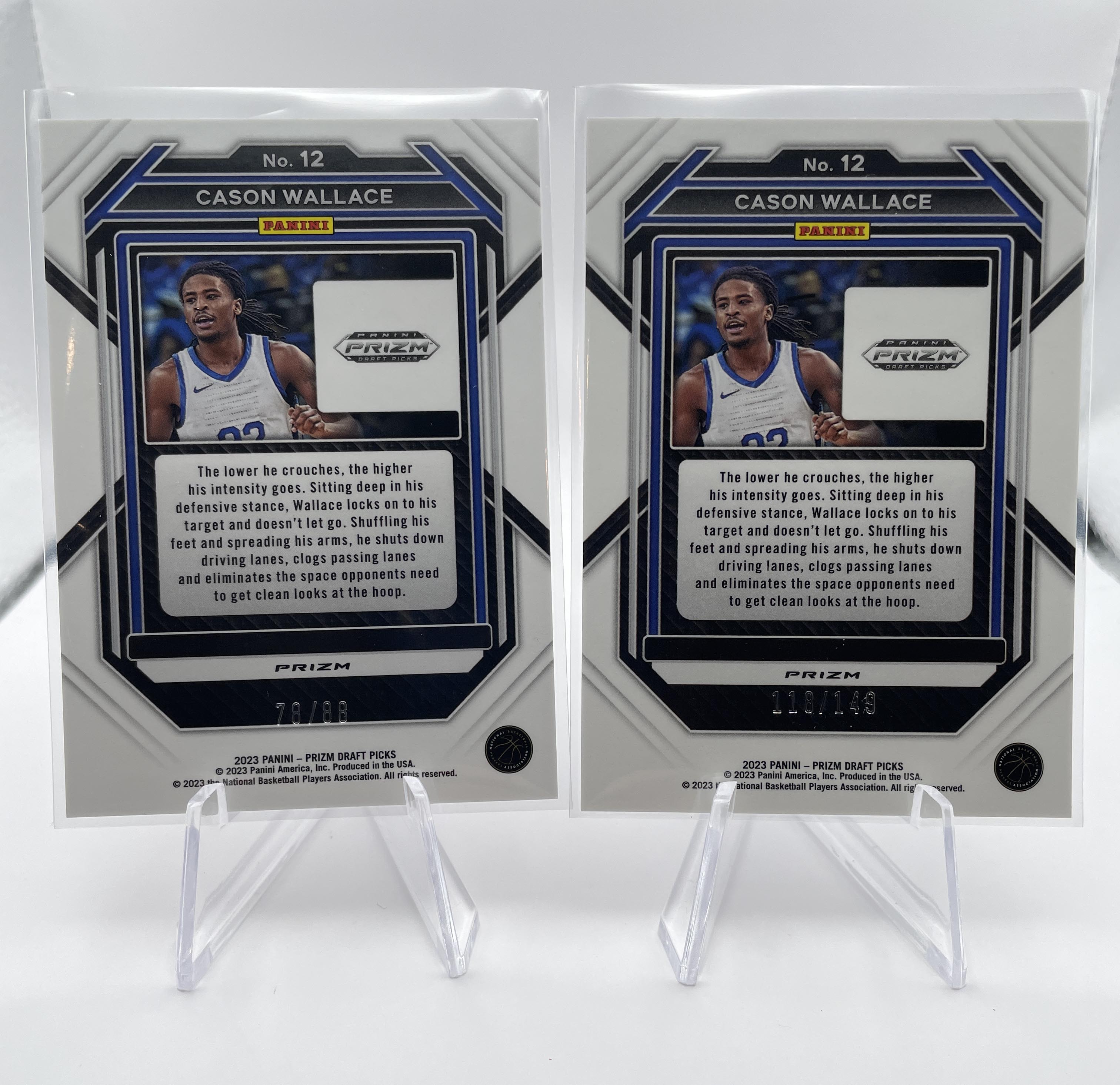 2023-24 Panini Prizm Draft Cason Wallace Choice Red 88 + Blue Var /199 Ice /149