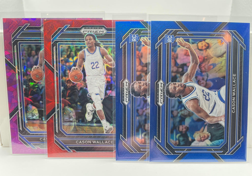 2023-24 Panini Prizm Draft Cason Wallace Choice Red 88 + Blue Var /199 Ice /149