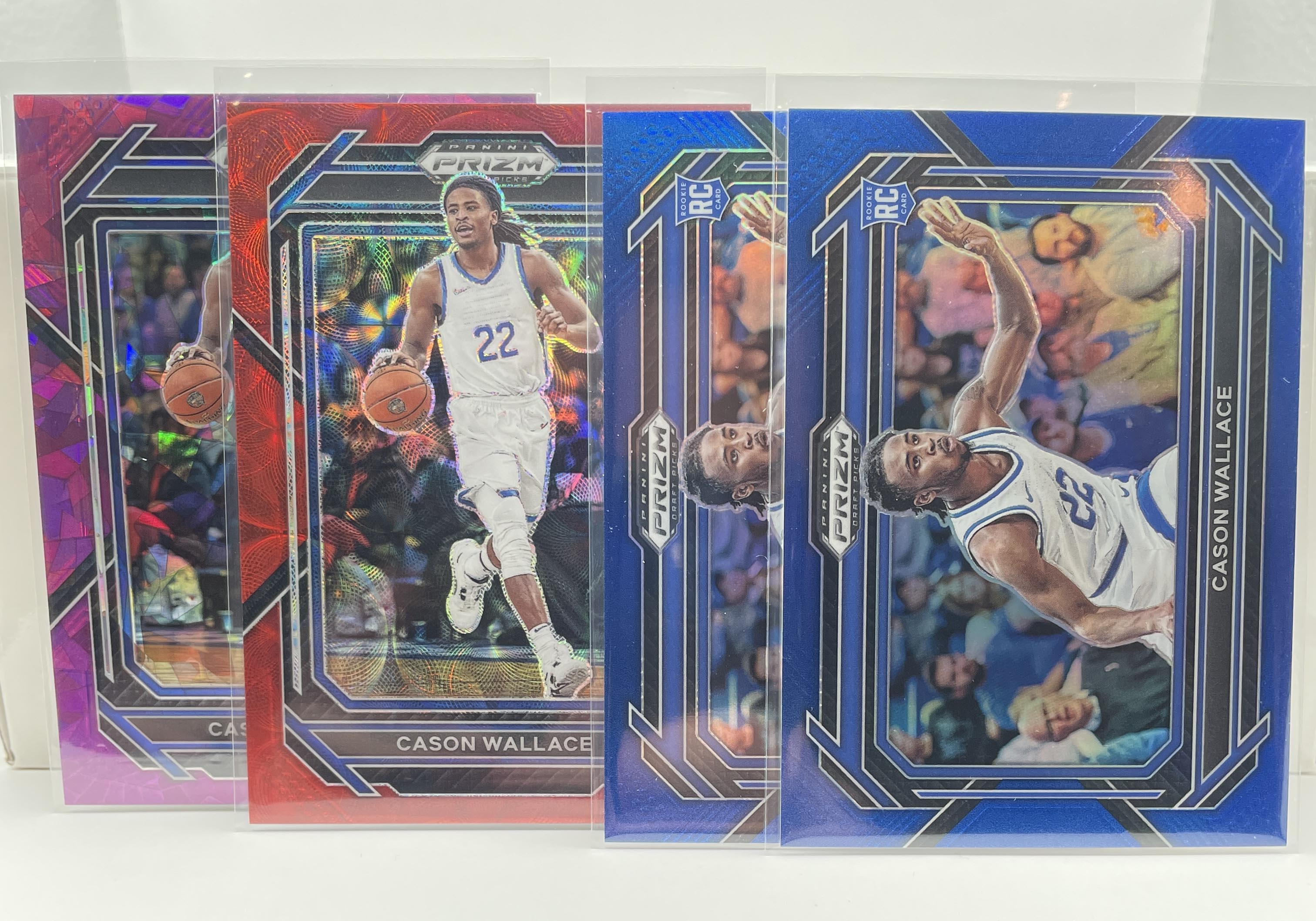 2023-24 Panini Prizm Draft Cason Wallace Choice Red 88 + Blue Var /199 Ice /149