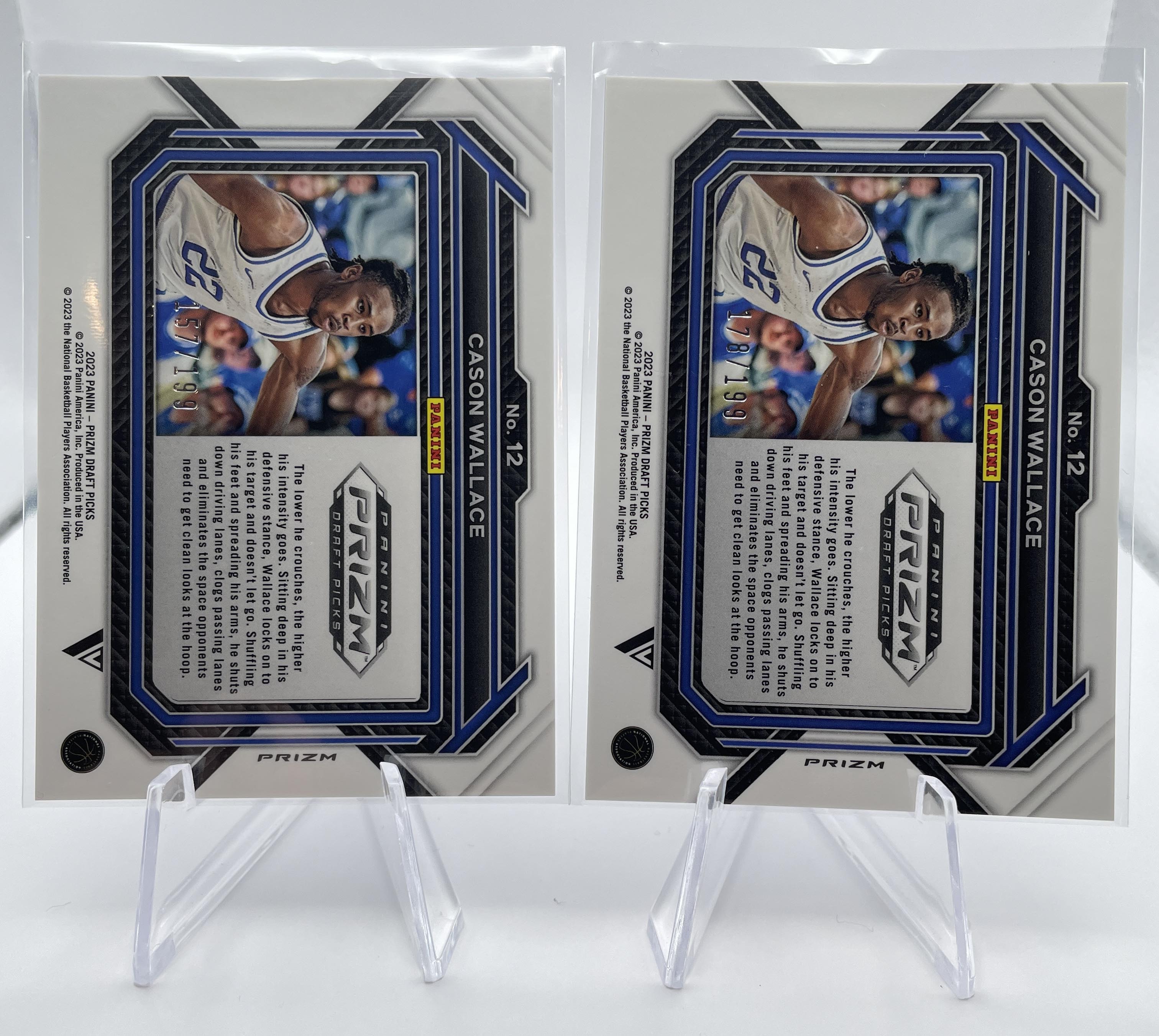 2023-24 Panini Prizm Draft Cason Wallace Choice Red 88 + Blue Var /199 Ice /149