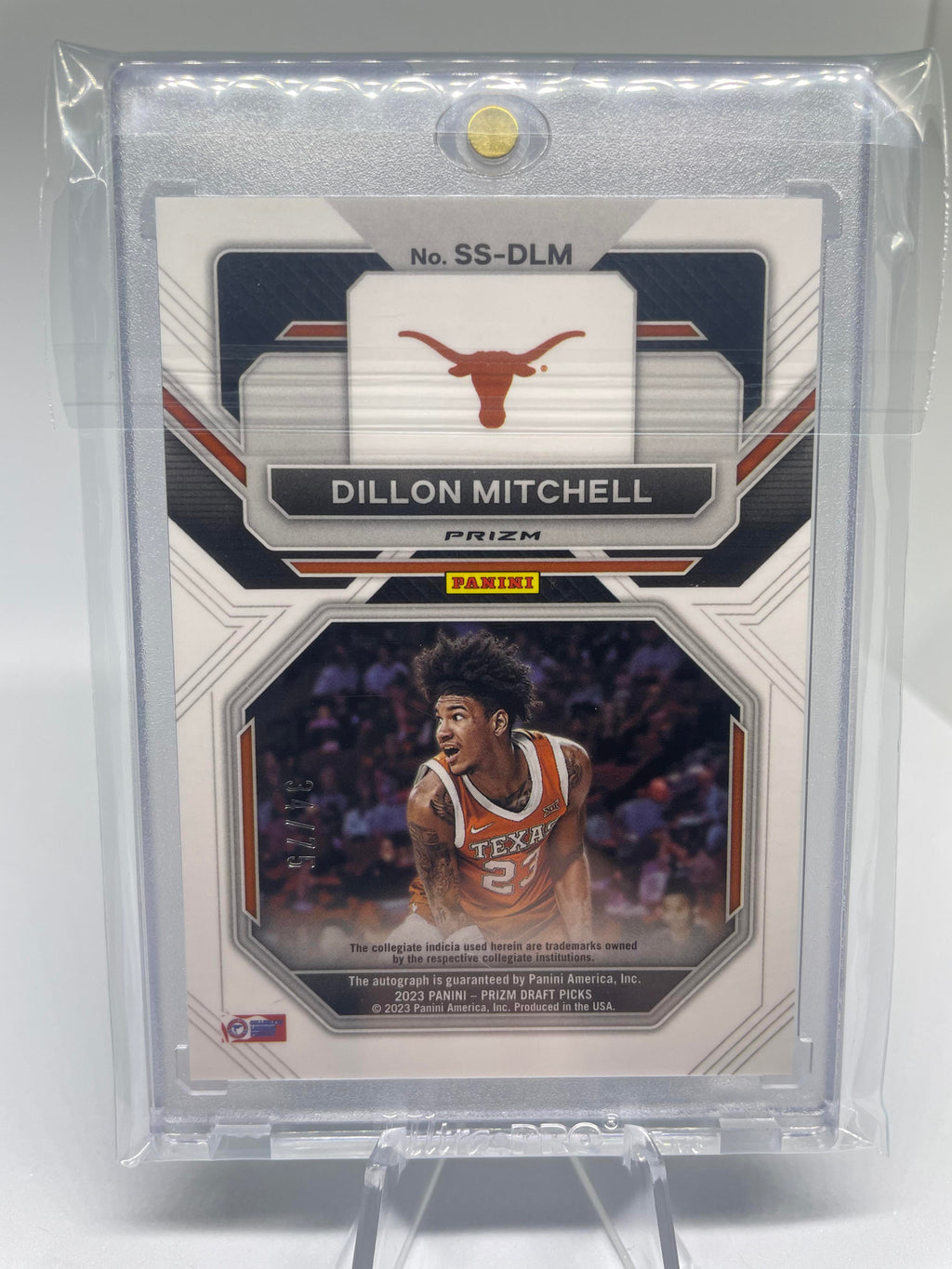 2023-24 Panini Prizm Draft Dillon Mitchell Blue Crystal Prizm Rookie Auto /75