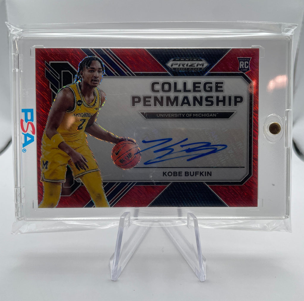 2023-24 Panini Prizm Draft Kobe Bufkin Penmanship FOTL Red Prizm Rookie Auto /9