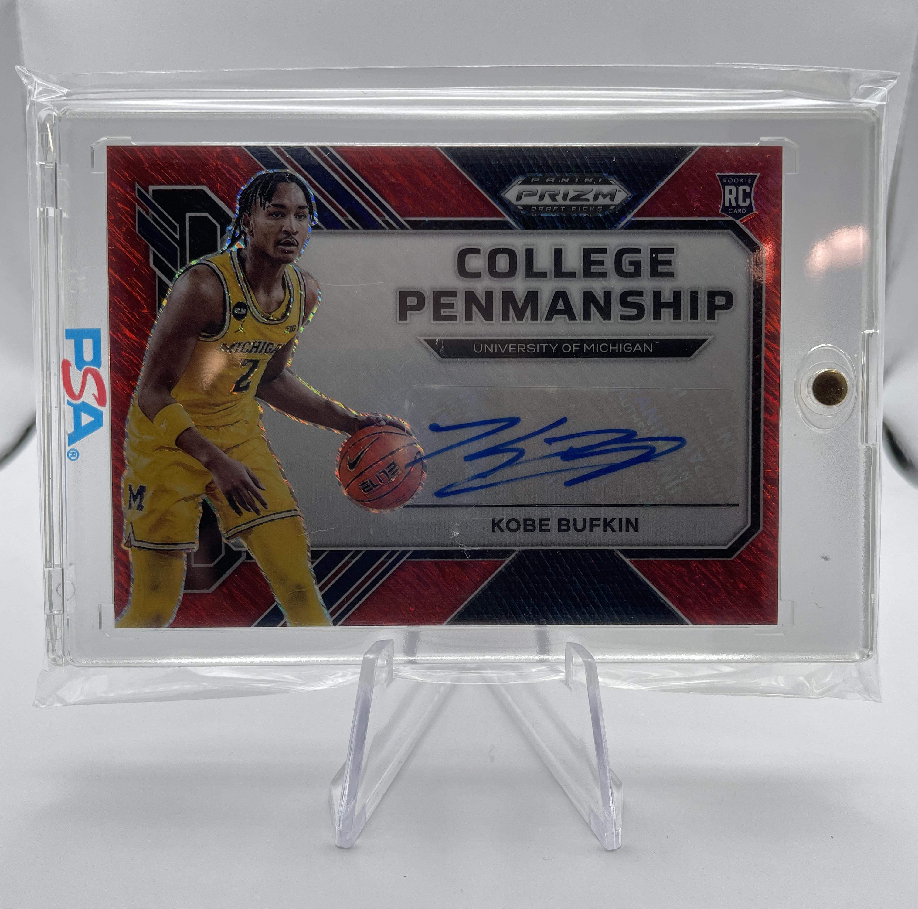 2023-24 Panini Prizm Draft Kobe Bufkin Penmanship FOTL Red Prizm Rookie Auto /9